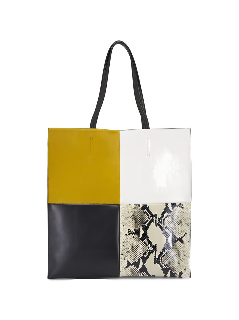 KHAITE Piper Fern colourblock snakeskin tote bag outlook