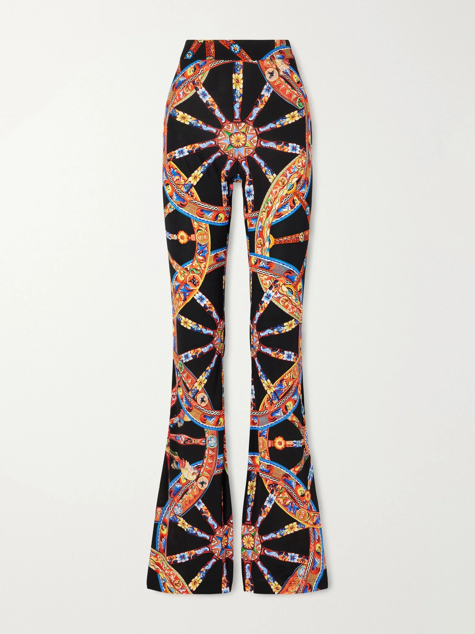 Organza Carretto printed flared crepe pants Multi - 1