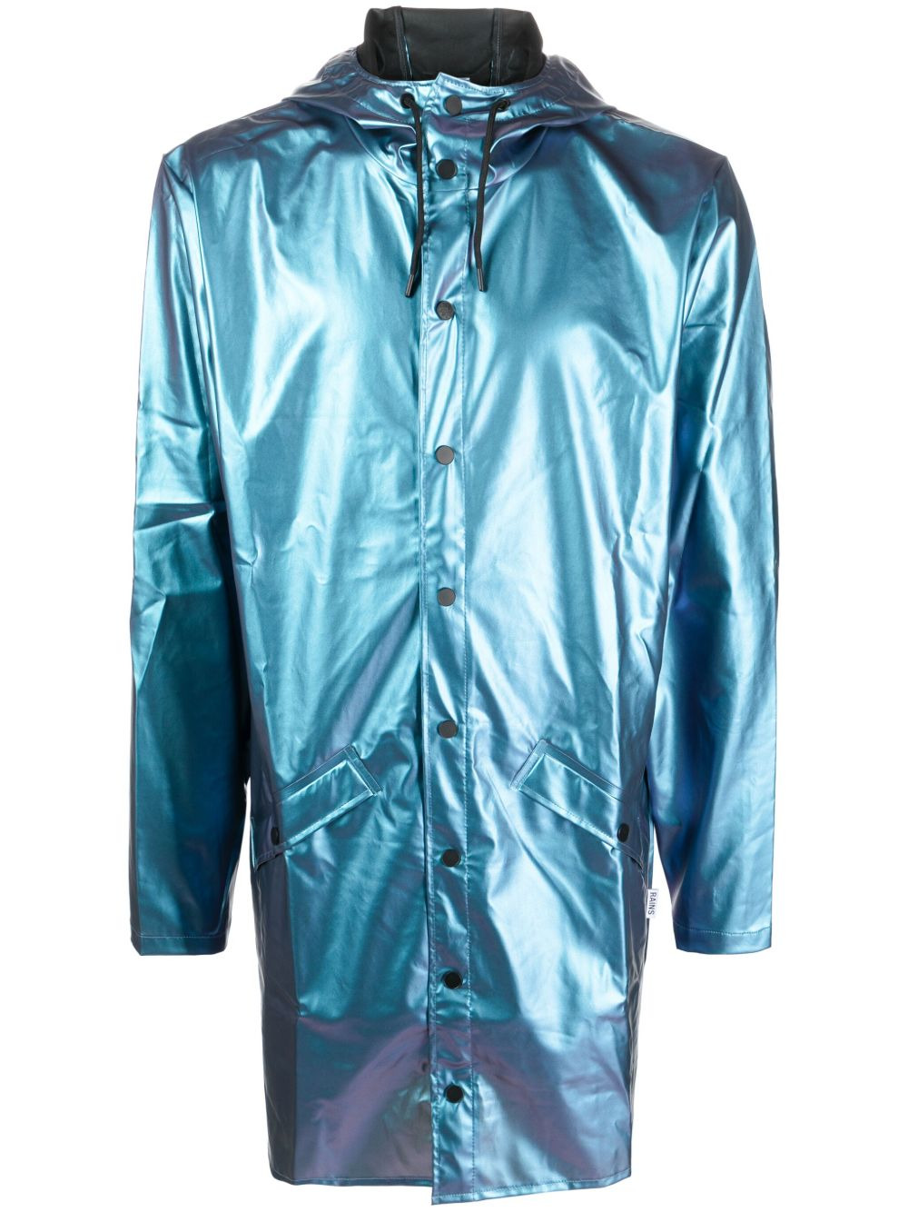 RAINS metallic-finish hooded jacket | REVERSIBLE
