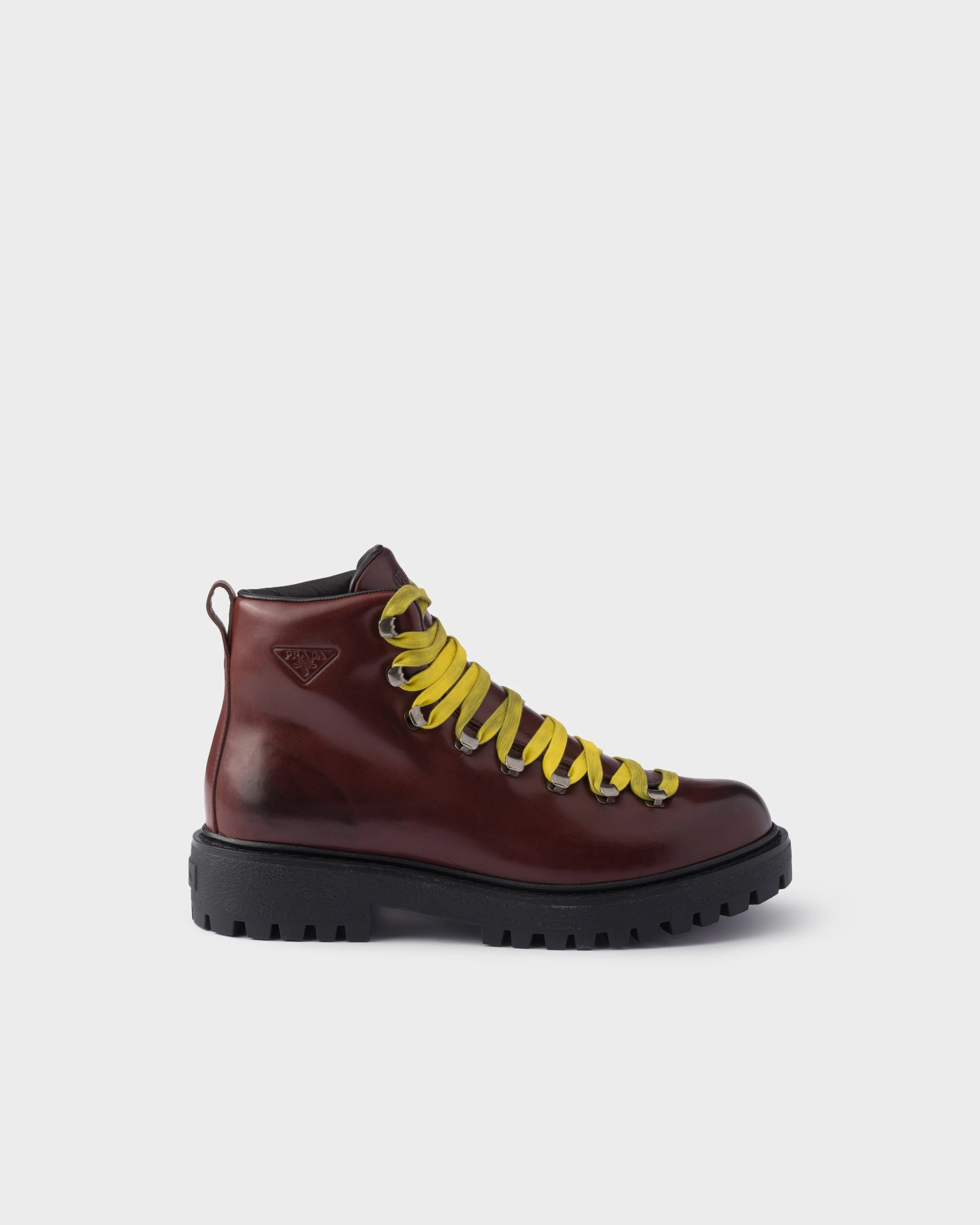 Antiqued leather lace-up ankle boots - 1