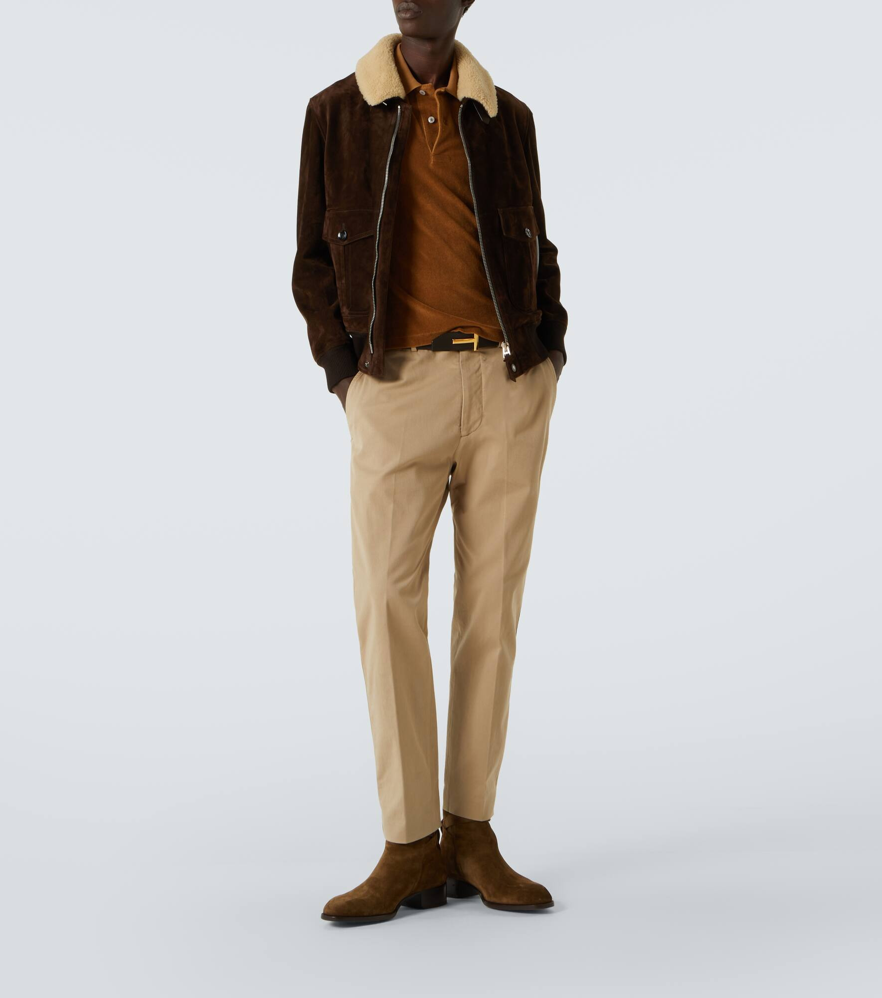 Shearling-trimmed suede blouson - 2