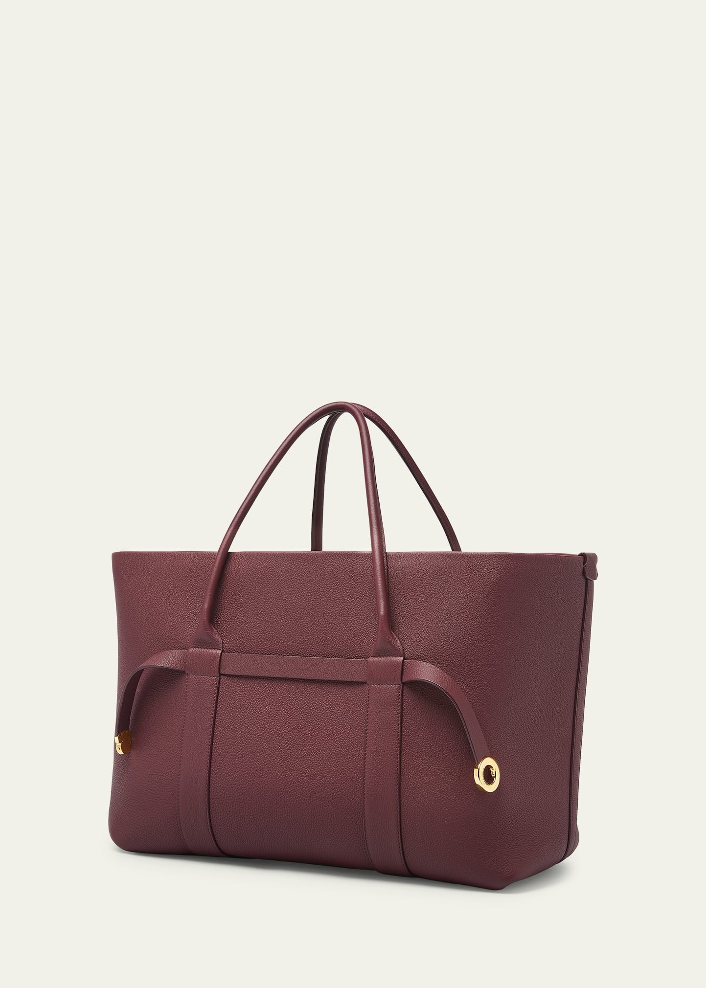 Ghiera Grained Leather & Cashmere Tote Back - 3