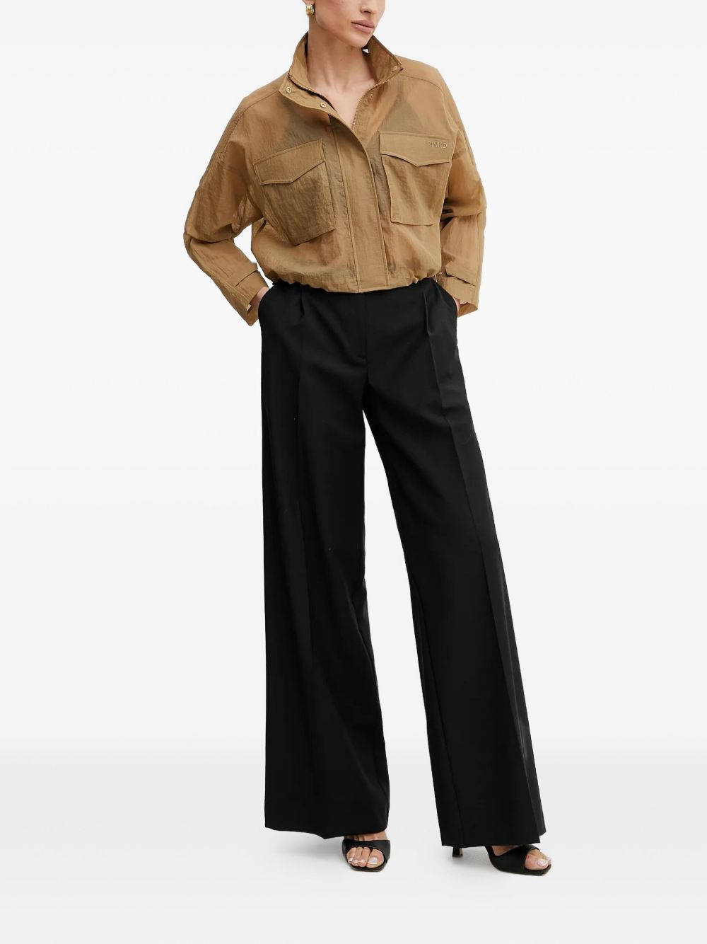 flap-pocket cropped jacket - 2
