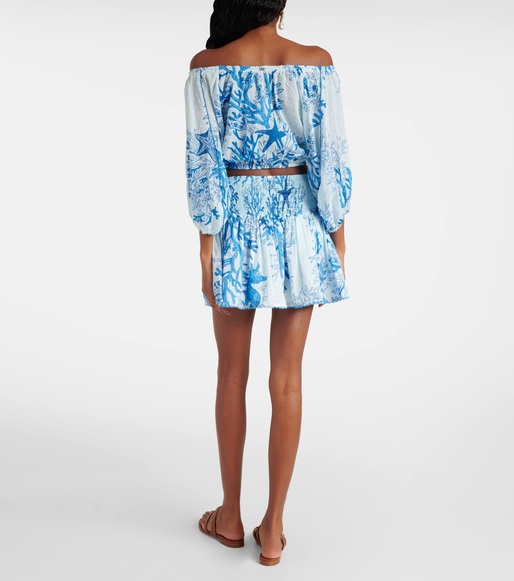 Bova printed off-shoulder cotton top - 3