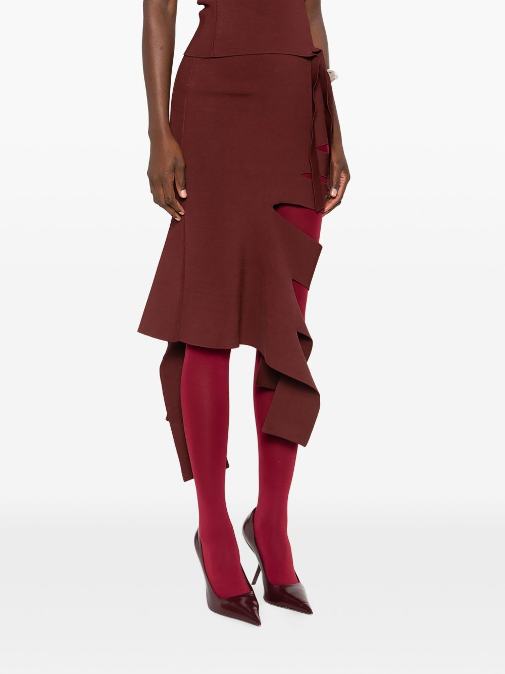cut-out asymmetric skirt - 3