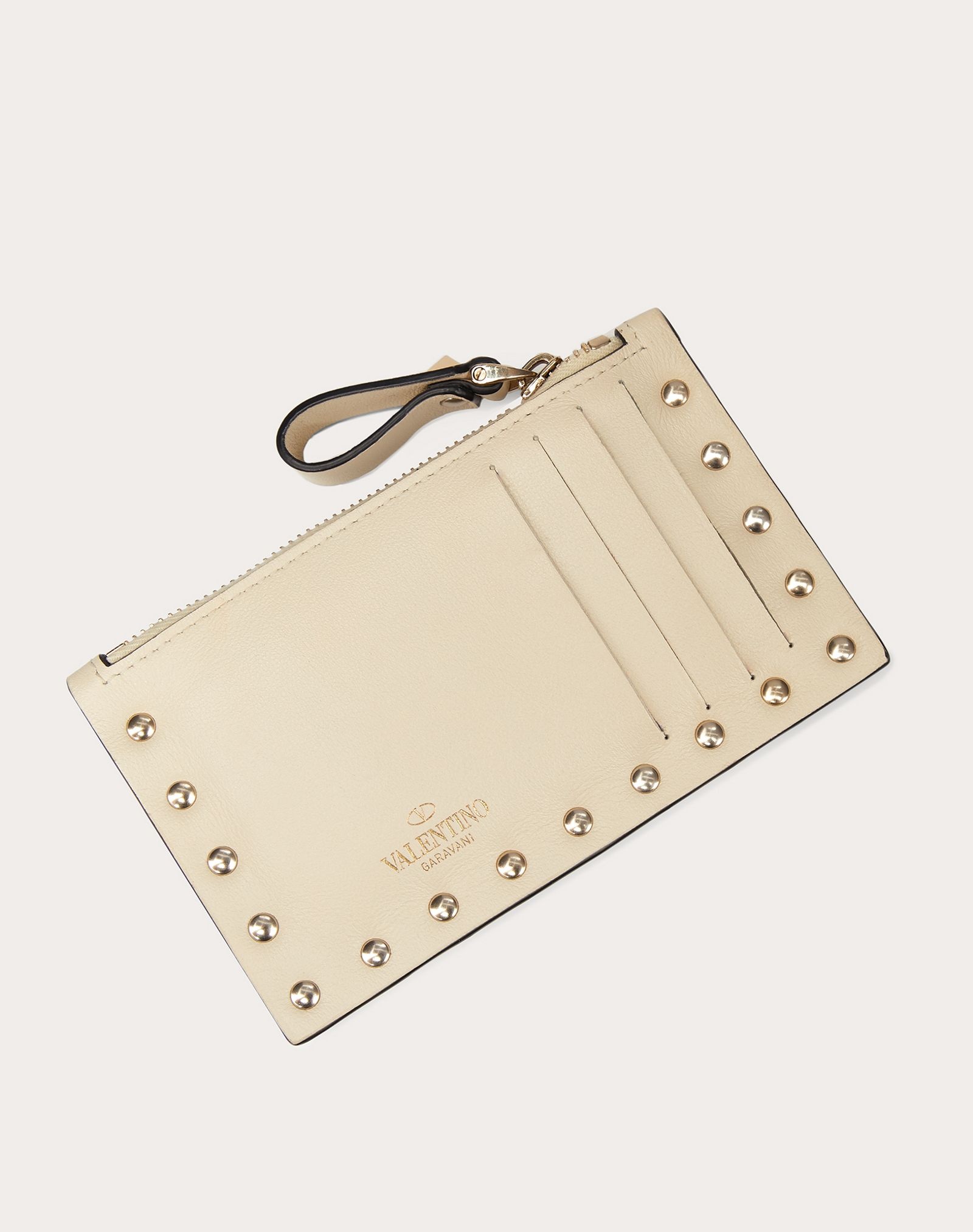 ROCKSTUD CALFSKIN CARDHOLDER WITH ZIPPER - 3