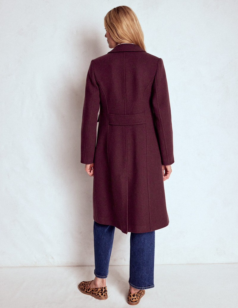 St Albans Fitted Coat-Dark Cherry 4