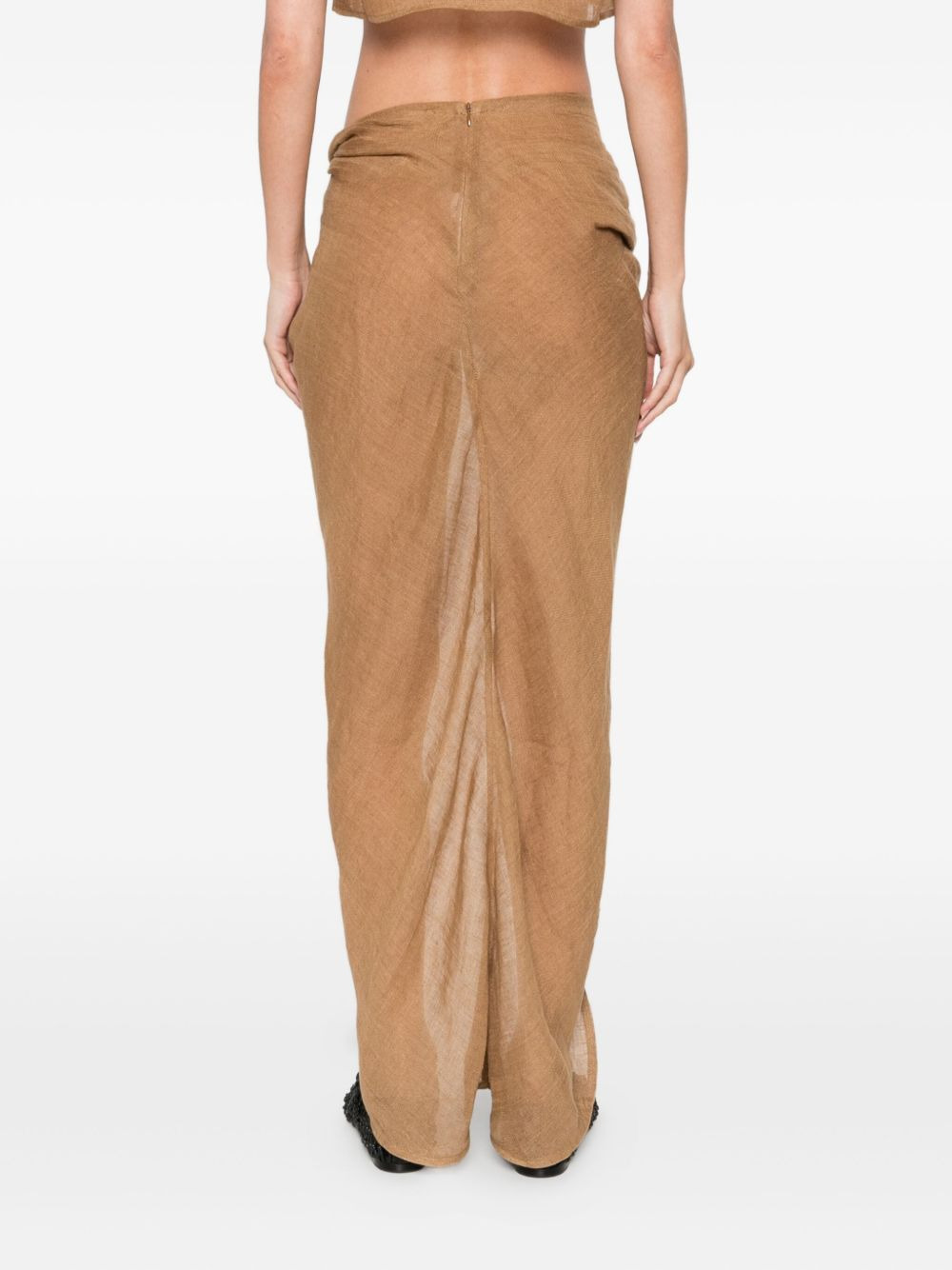 knotted linen skirt - 4