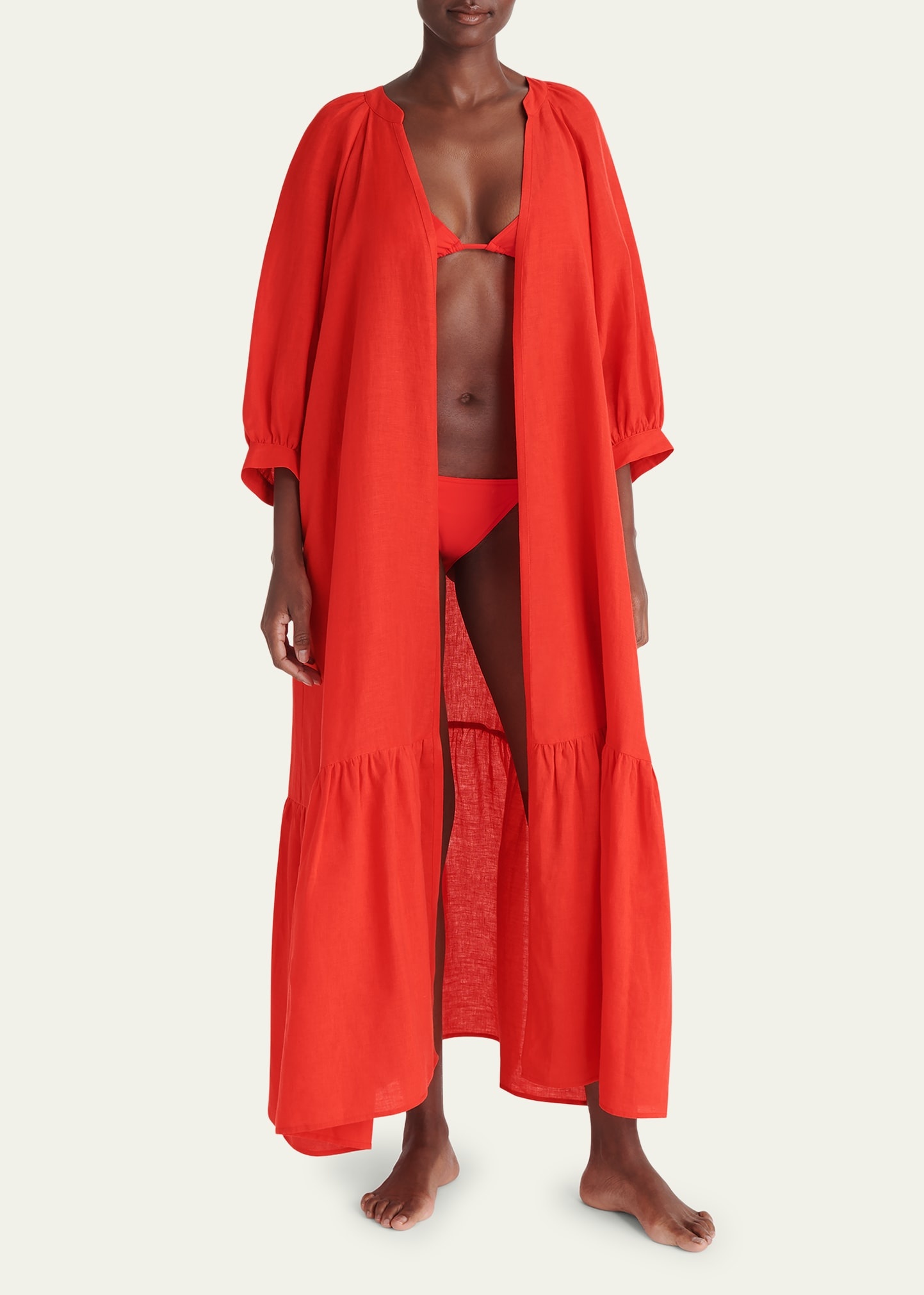 Joie Maxi Linen Wrap Dress - 2