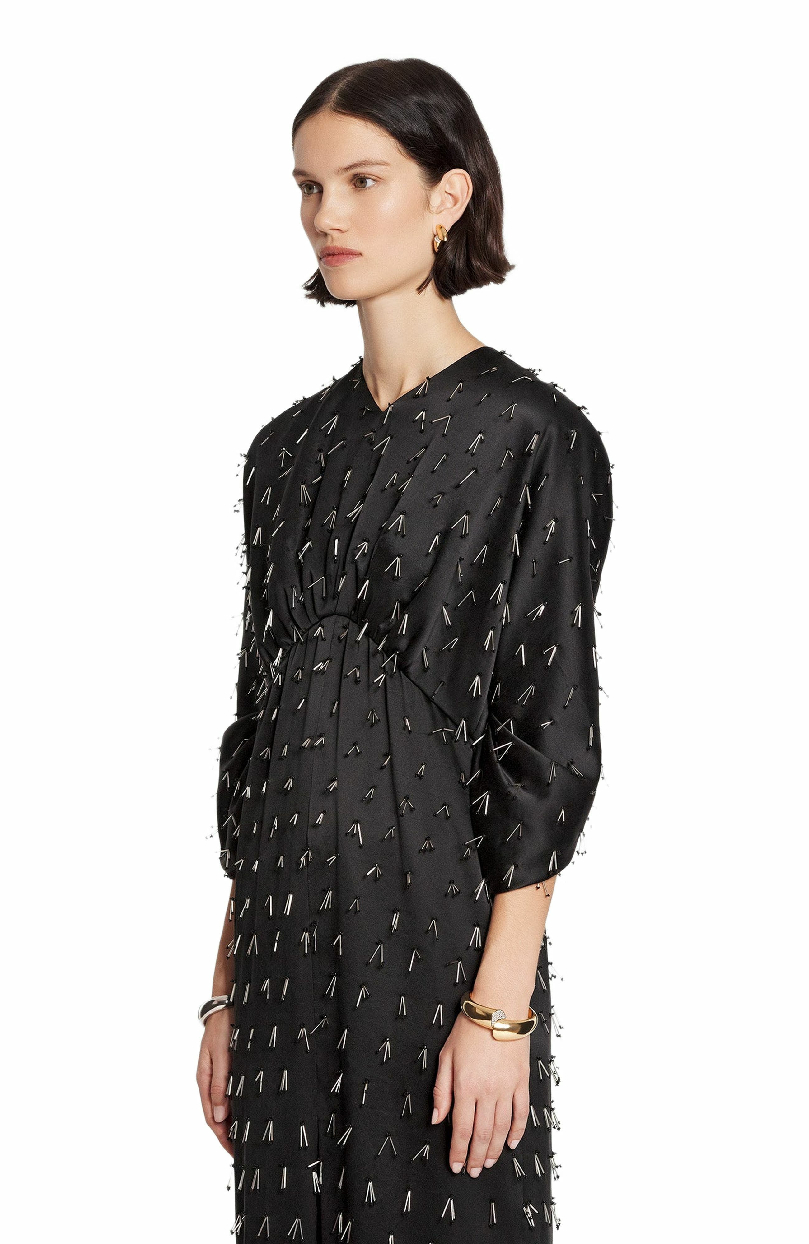 Lanvin Long Embroidered Dress in Black at Nordstrom - 3