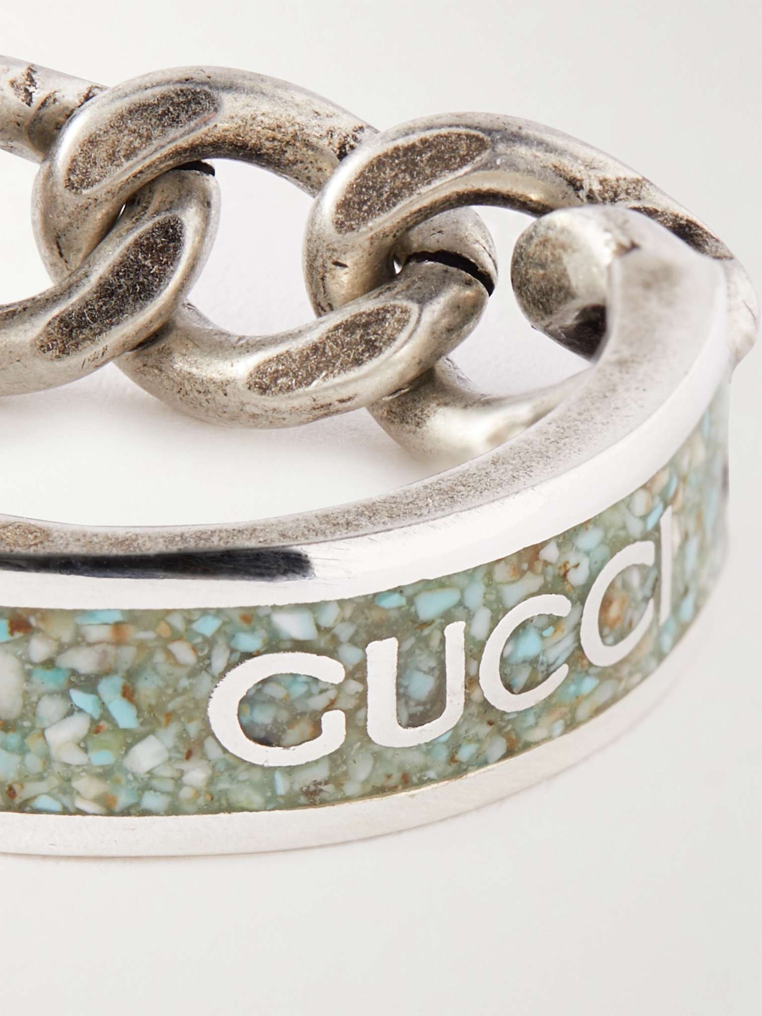 Sterling Silver and Enamel Chain Ring - 4