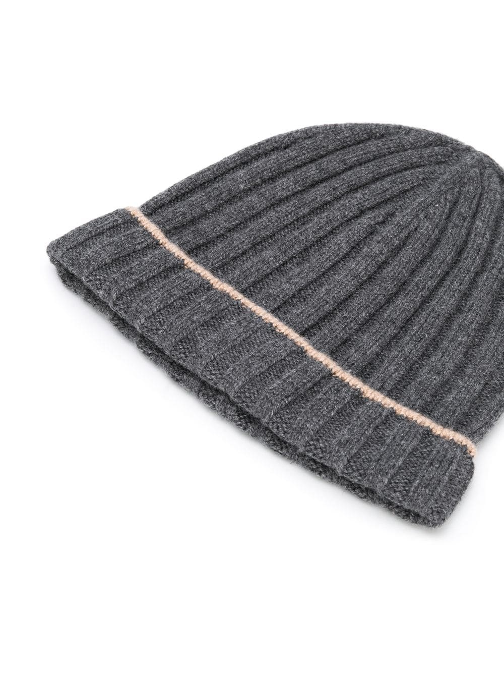 cashmere ribbed knit beanie - 2