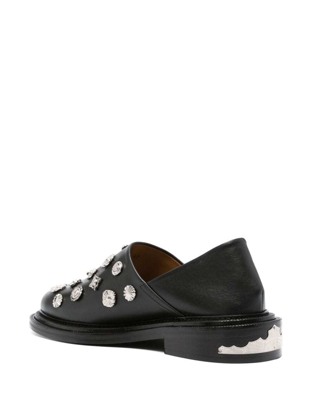 stud-embellished leather loafers - 3