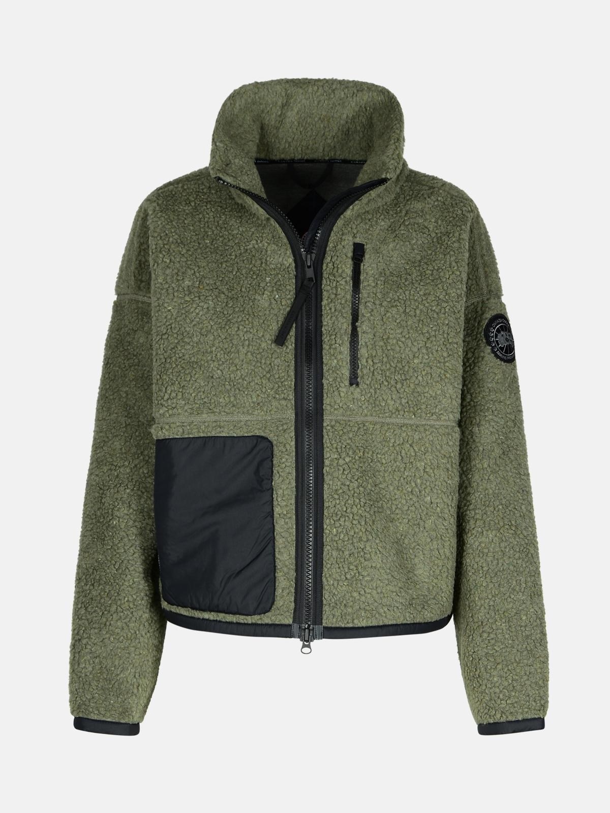 'SIMCOE' GREEN WOOL BLEND FLEECE - 1