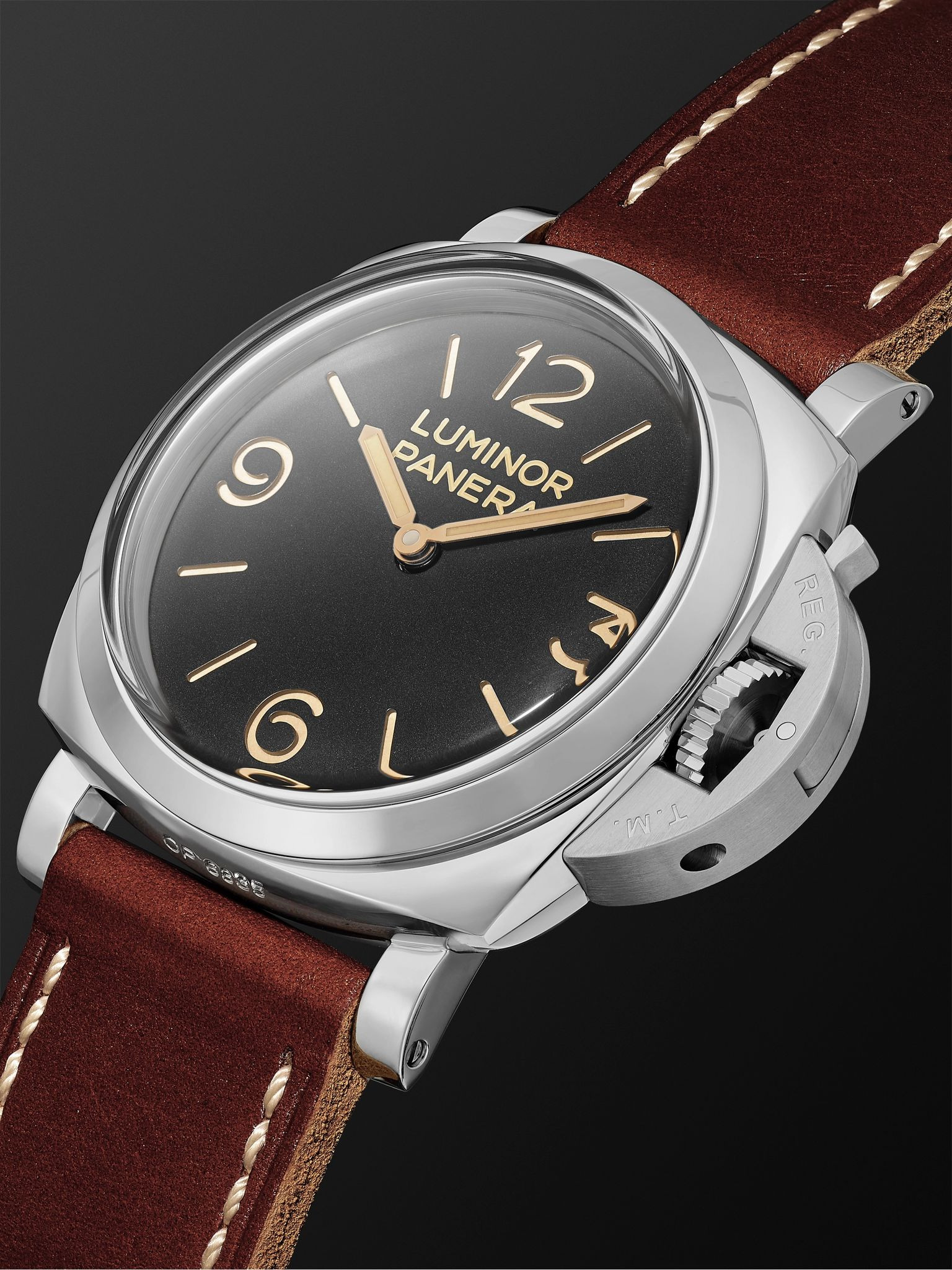 Luminor 1950 Hand-Wound 47mm Stainless Steel and Leather Watch, Ref. No. PAM00372 Black - 4