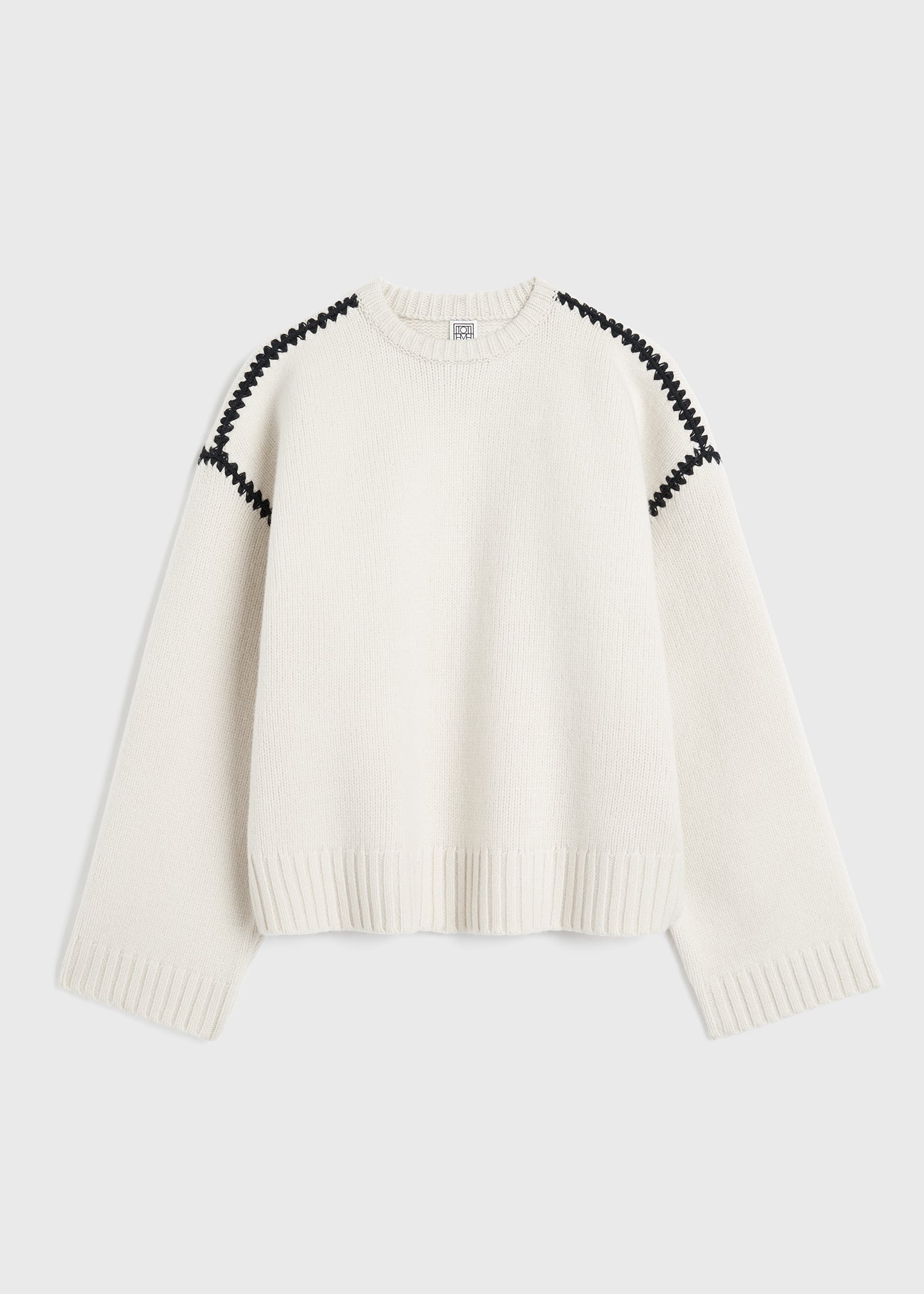 Embroidered wool cashmere knit snow - 1