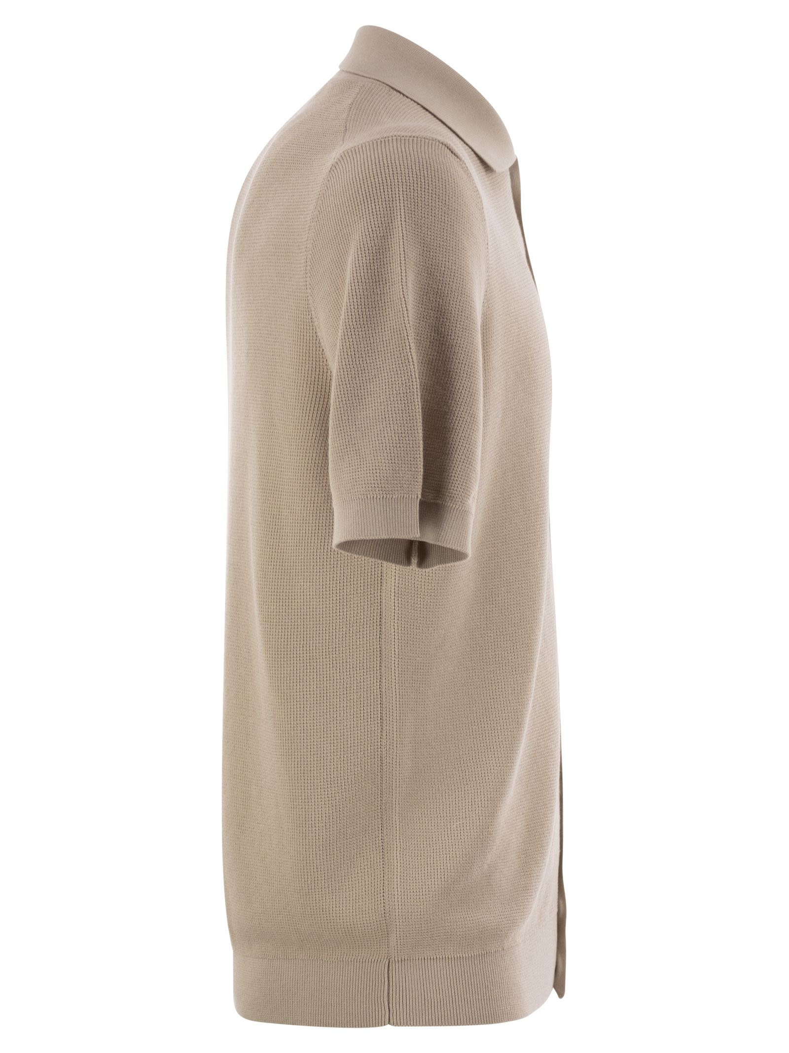 Peserico - Peserico Men Polo Cardigan In Pure Cotton Yarn - 3