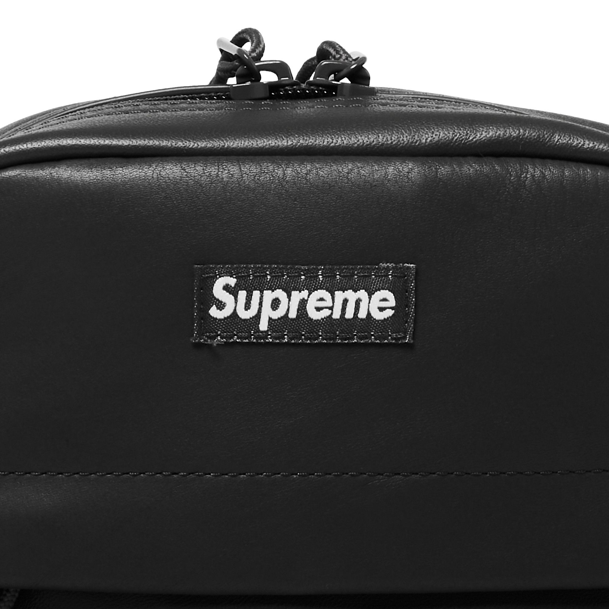 Supreme Leather Shoulder Bag 'Black' - 3
