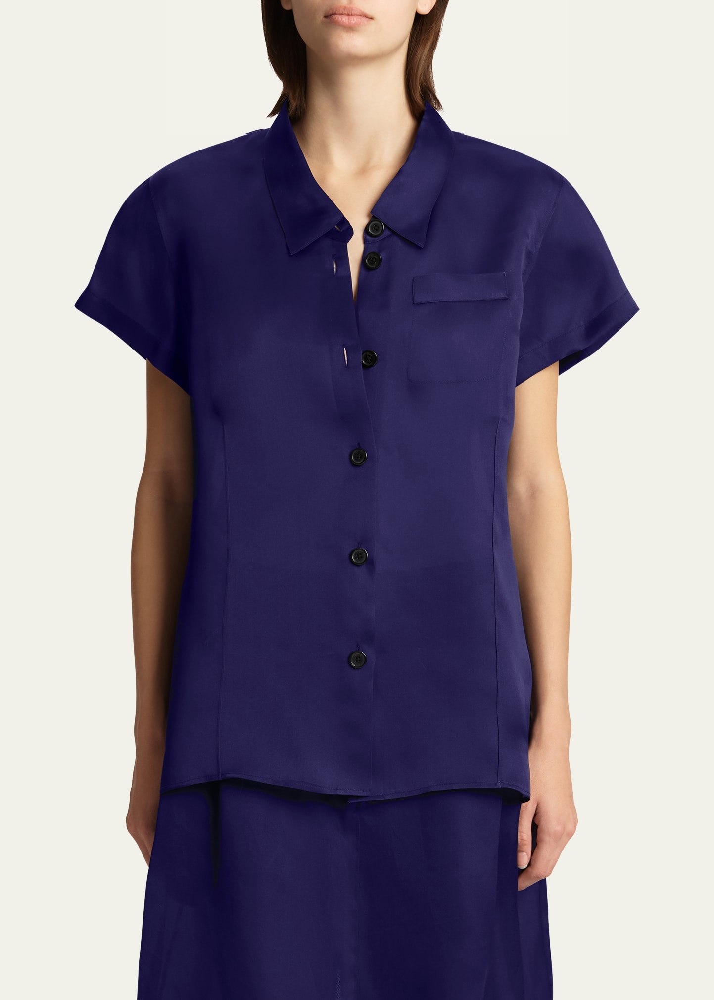 Keefe Short-Sleeve Silk Shirt - 4