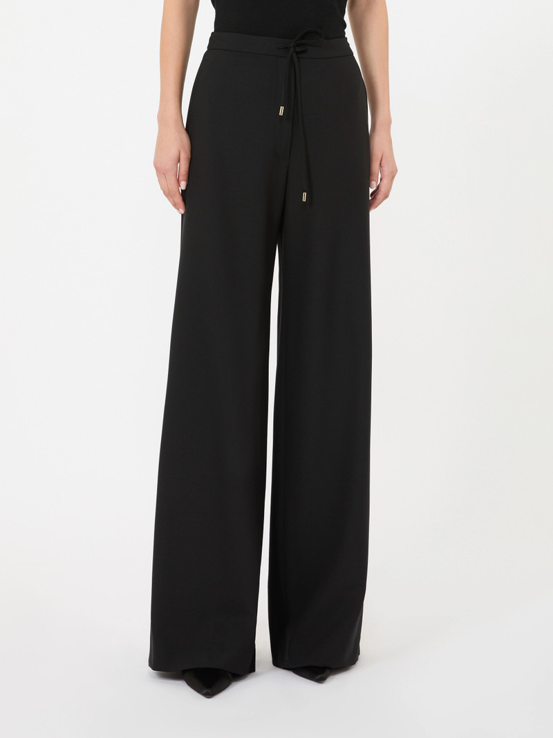 DENARO Wool drawstring trousers - BLACK 3