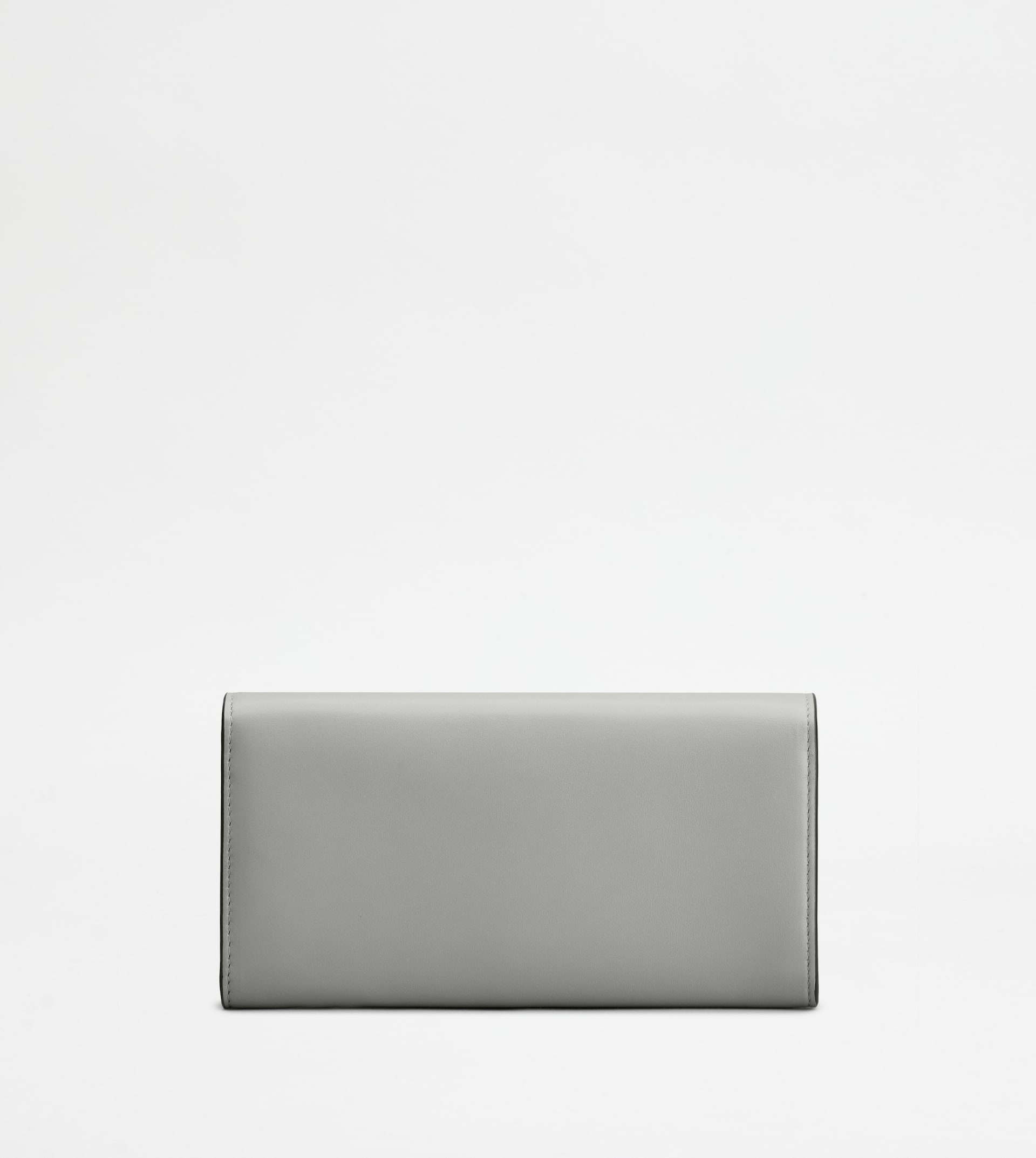 WALLET IN LEATHER WITH SHOULDER STRAP - GREY - 3