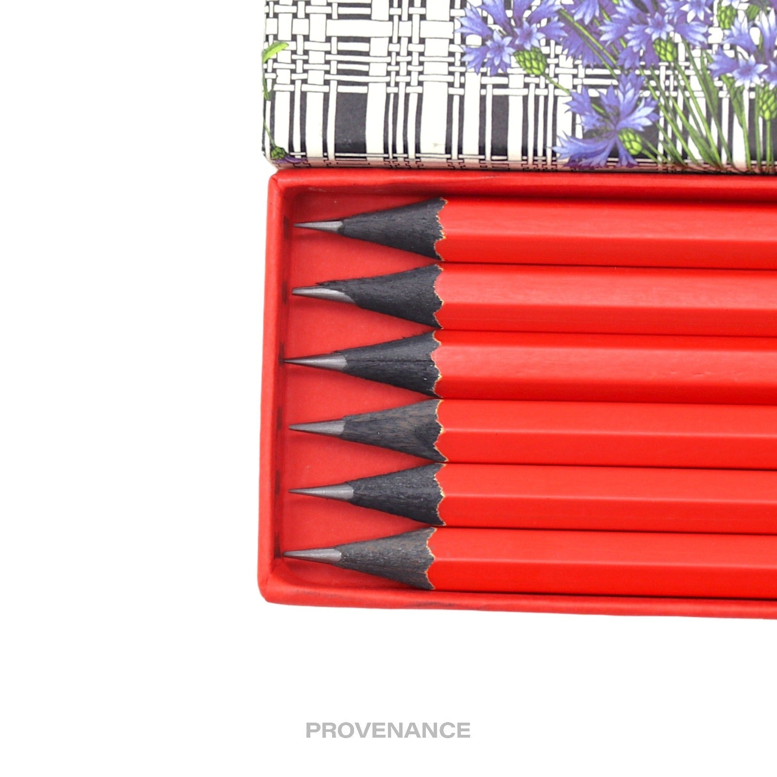 Gucci 6 Pencil Set Case - Michele Words Floral Red Black - 4