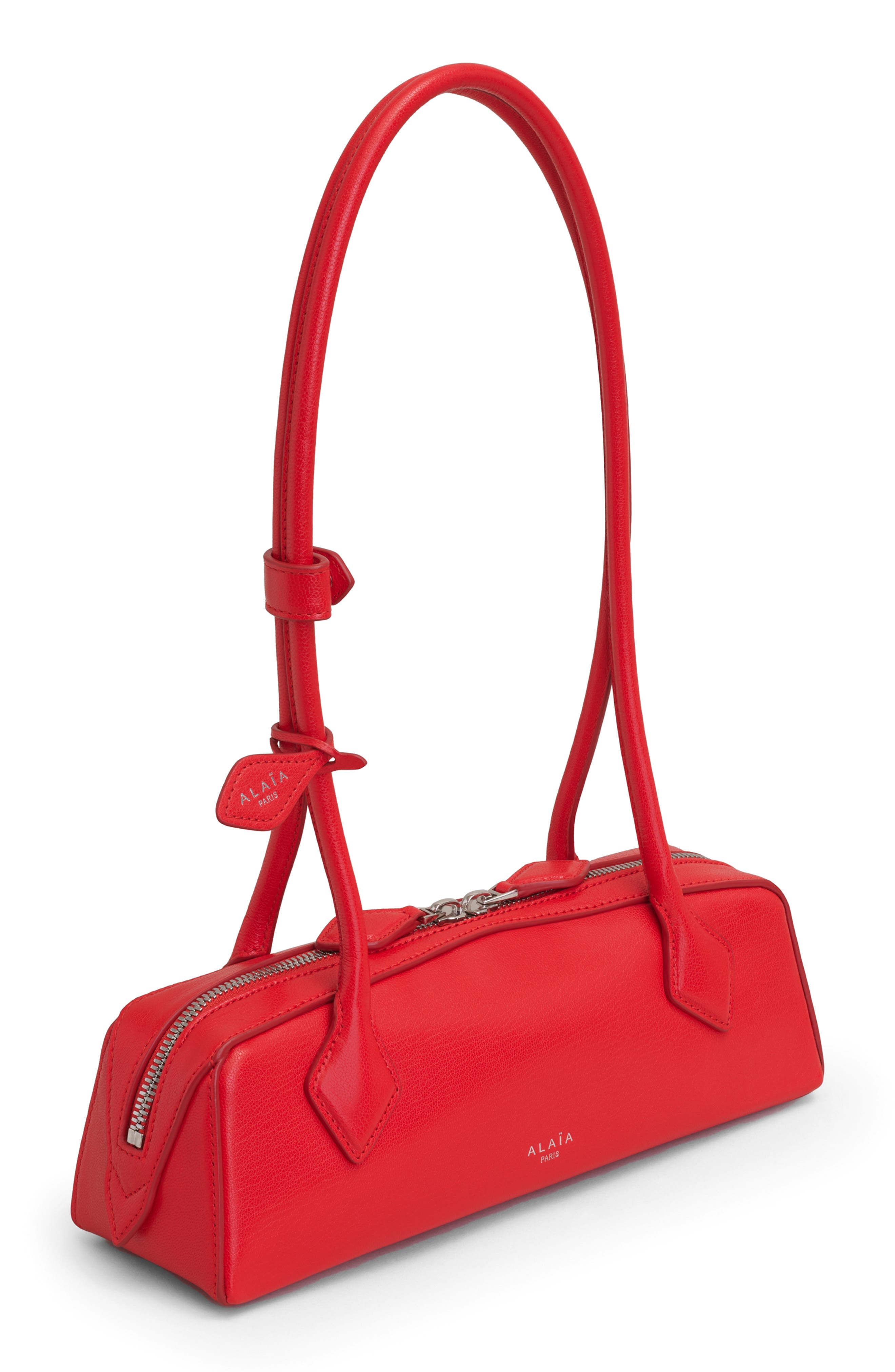 Alaïa Small Le Teckel Leather East/West Shoulder Bag in Rouge Vif at Nordstrom - 4