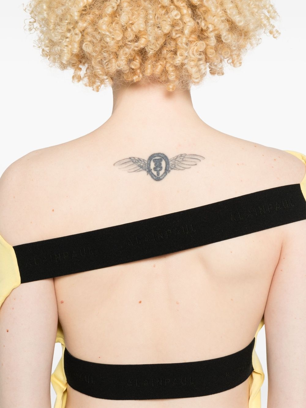 printed elasticated-straps T-shirt - 5