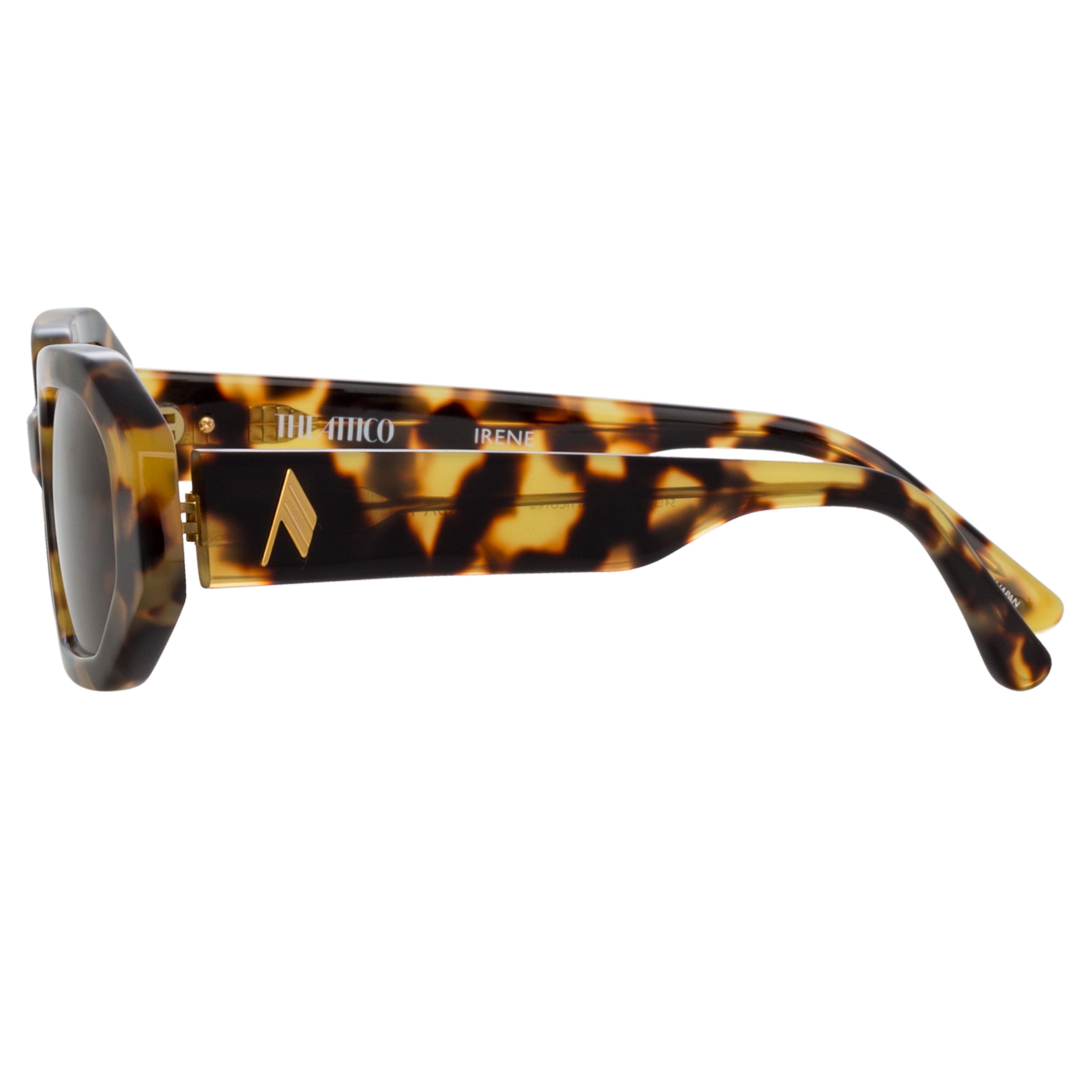 Irene Angular Sunglasses in Tortoiseshell and Brown - 5