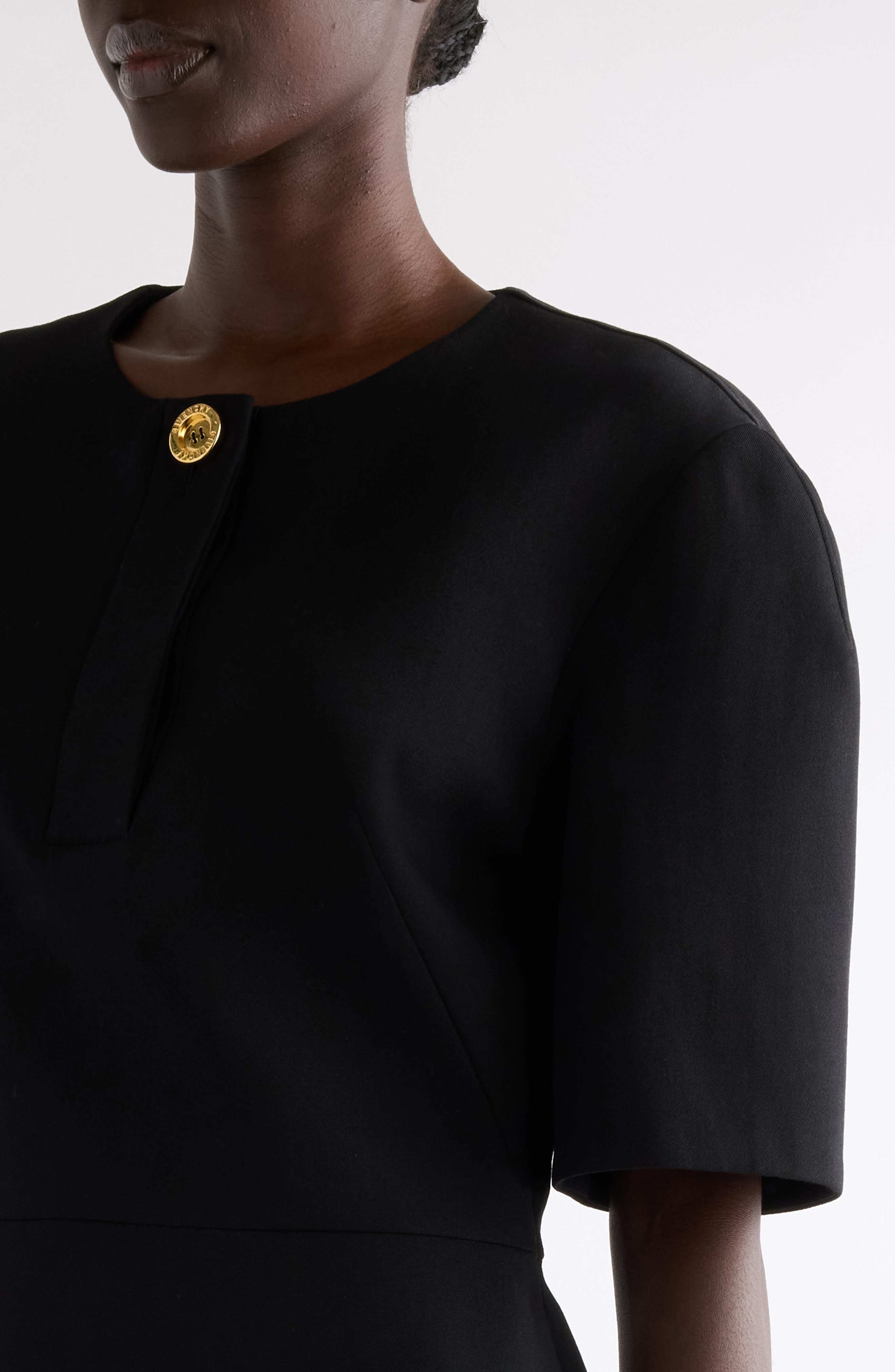 Givenchy Cocoon Wool Grain de Poudre Minidress in Black at Nordstrom - 5
