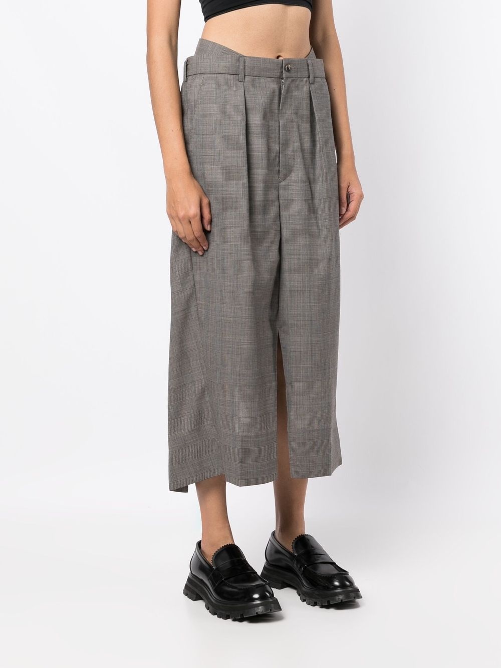 pleat-detailing plaid skirt - 3