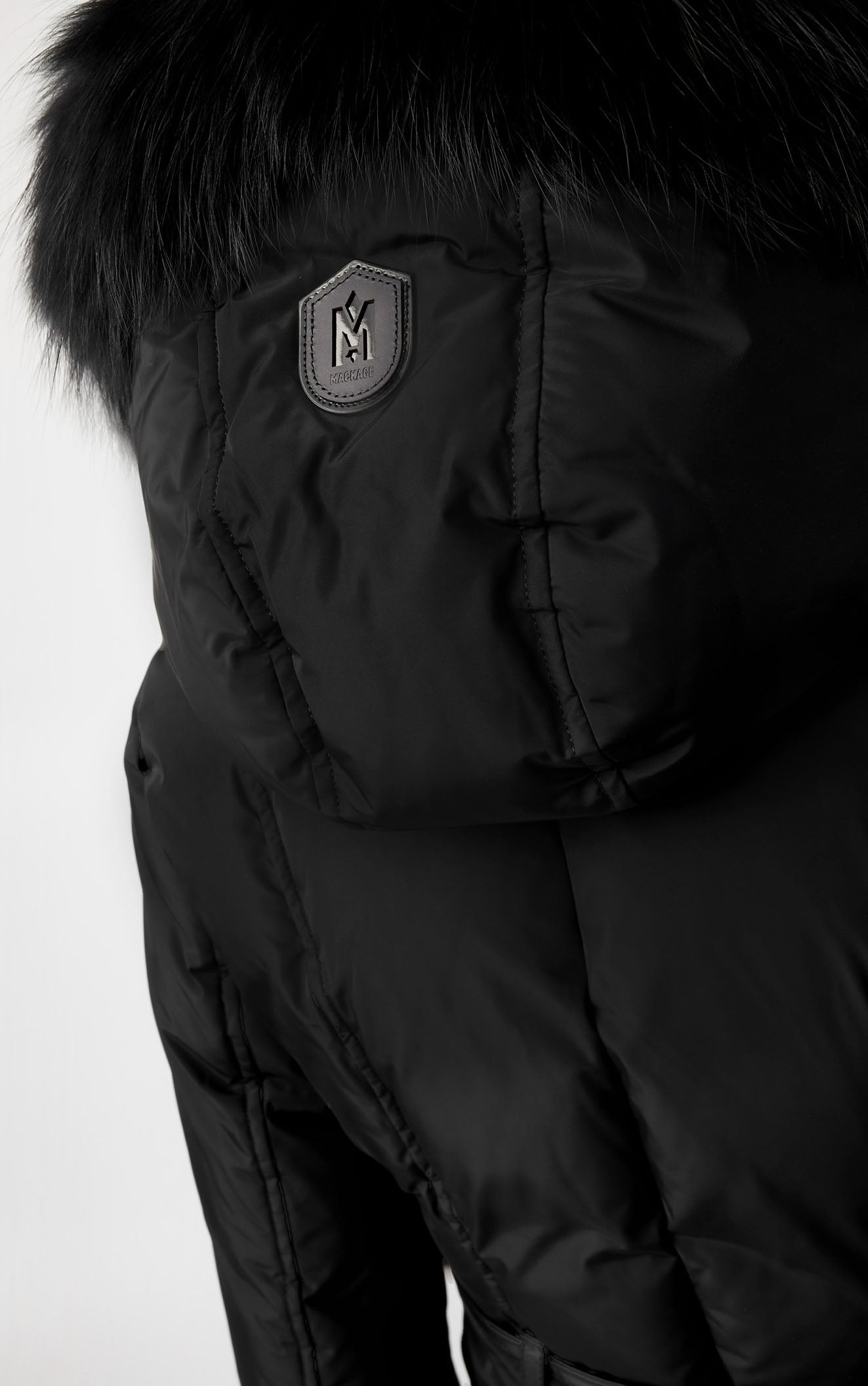 KAY down coat with signature silverfox fur collar - 5