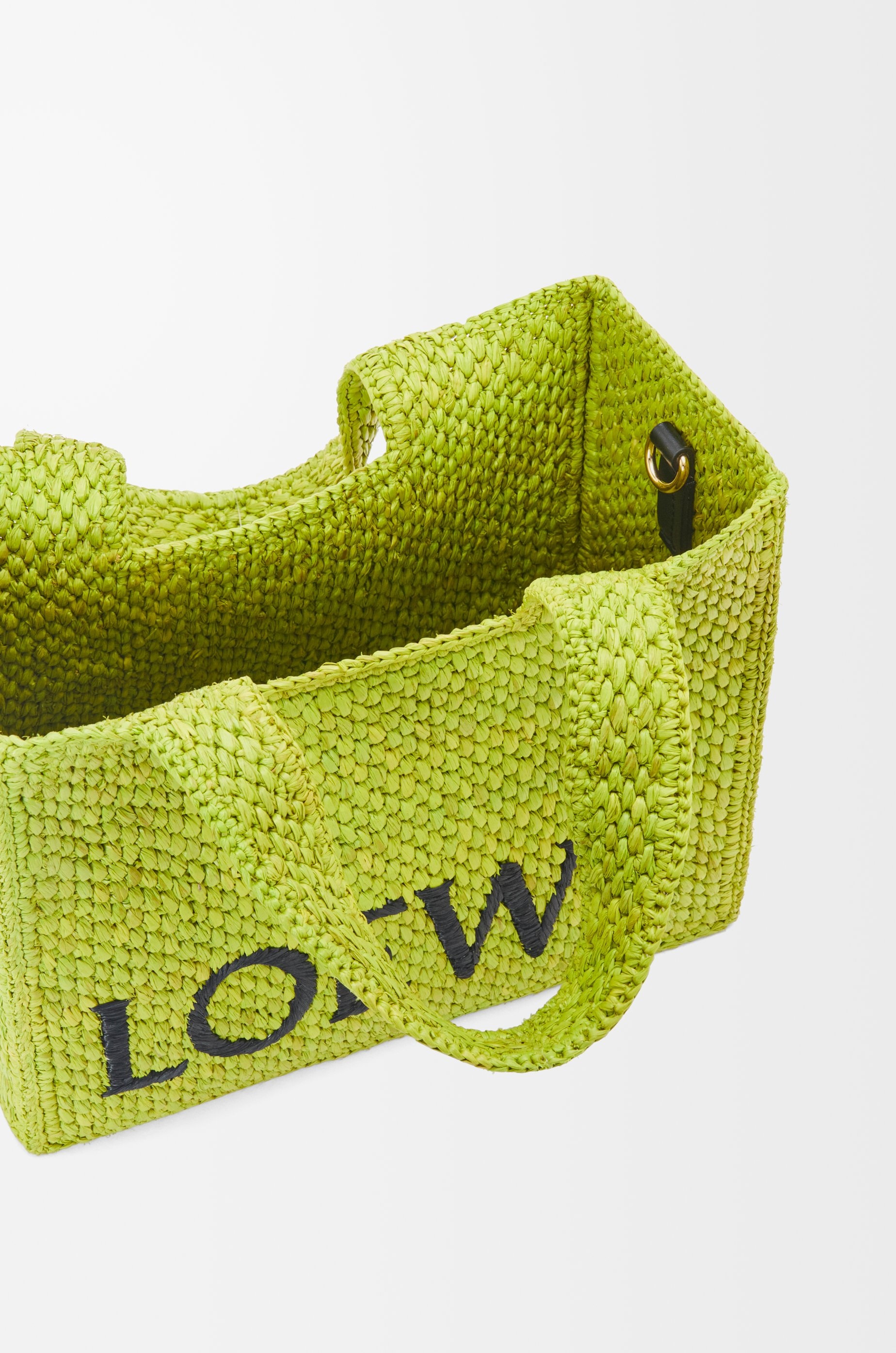 Small LOEWE Font tote in raffia - 8