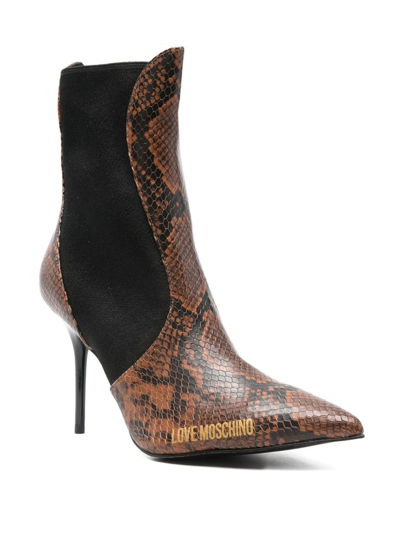 Moschino 100mm leather ankle boots outlook