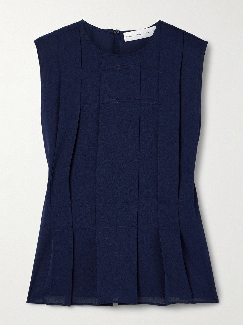 Makayla Pleated Crepe Tank 1