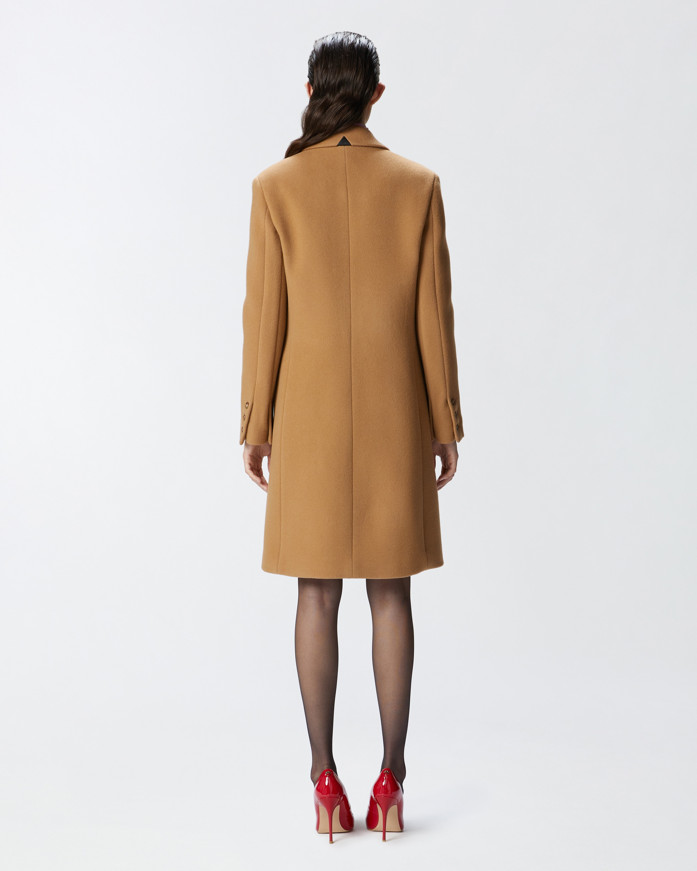 SINGLE-BREASTED WOOL-BLEND CLOTH COAT - 4