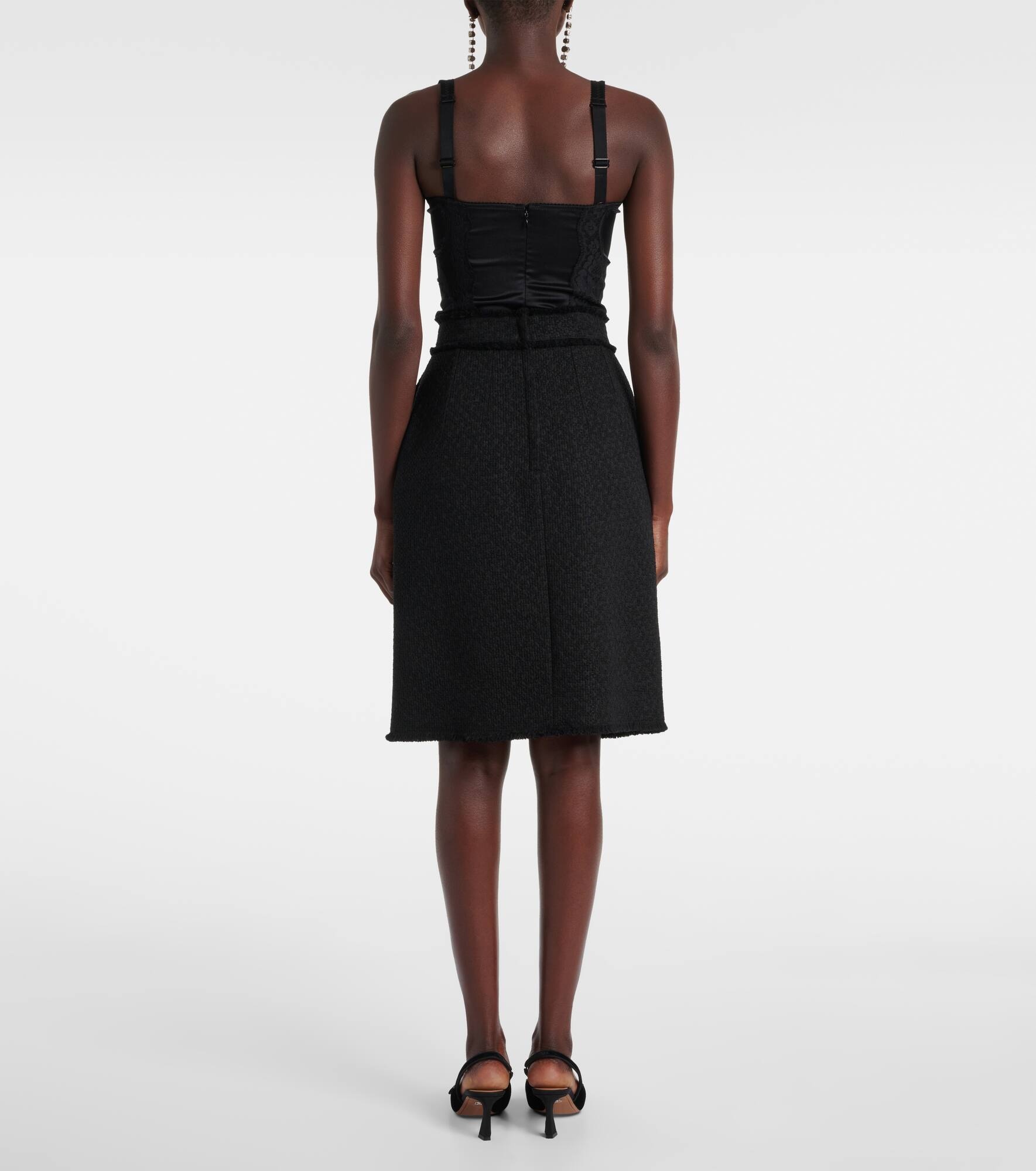 DG wool-blend tweed midi skirt - 3