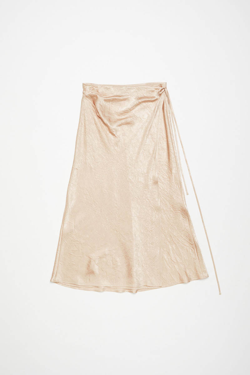 Satin wrap skirt - Shell beige 7