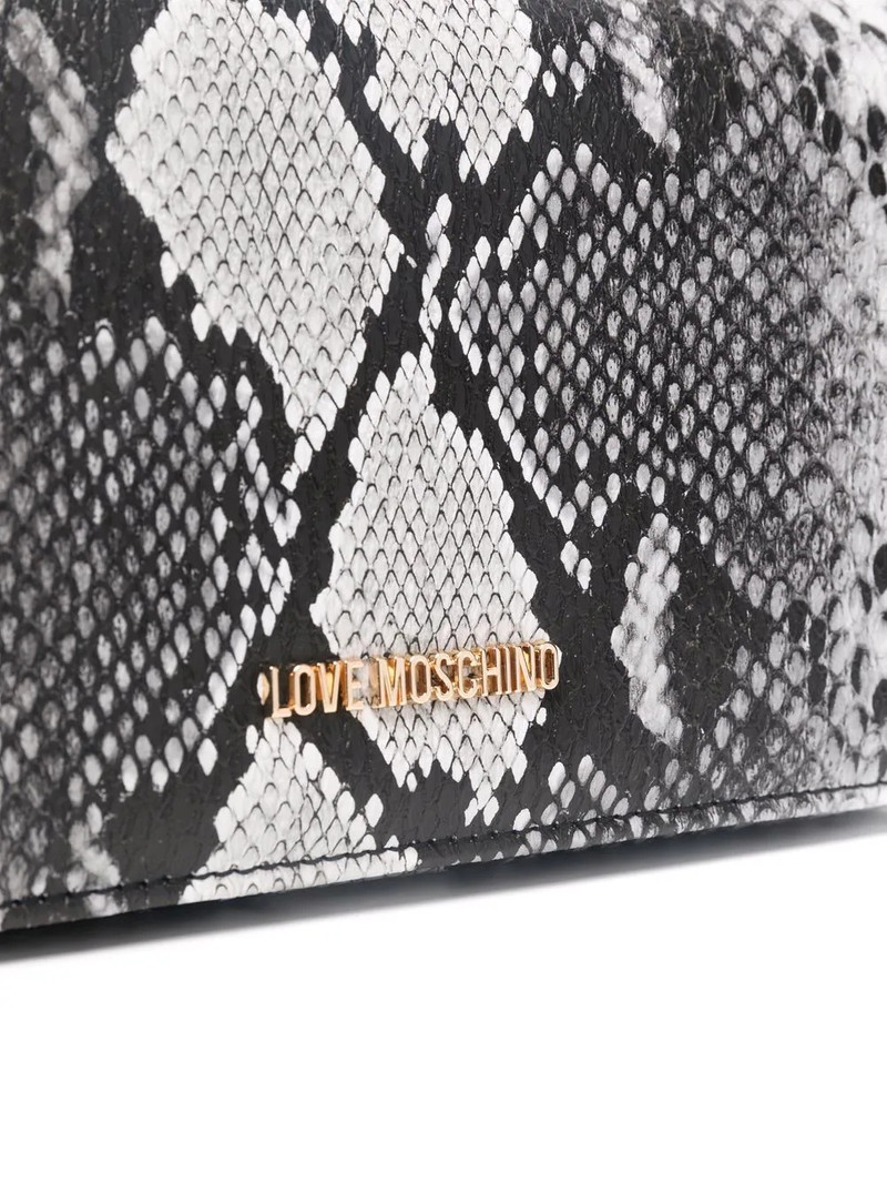 logo plaque snakeskin print crossbody 4