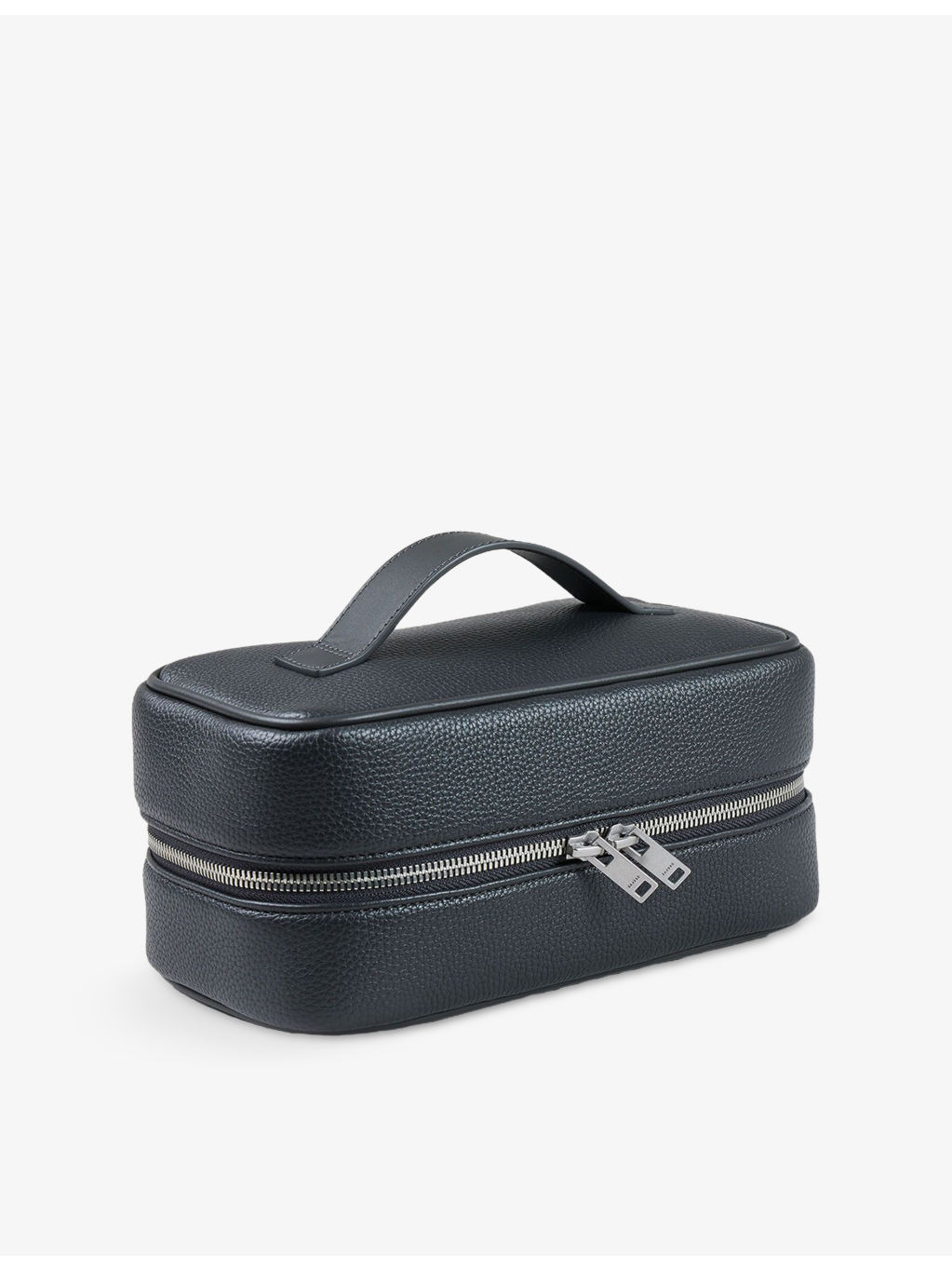 Top handle grained faux-leather wash bag - 2