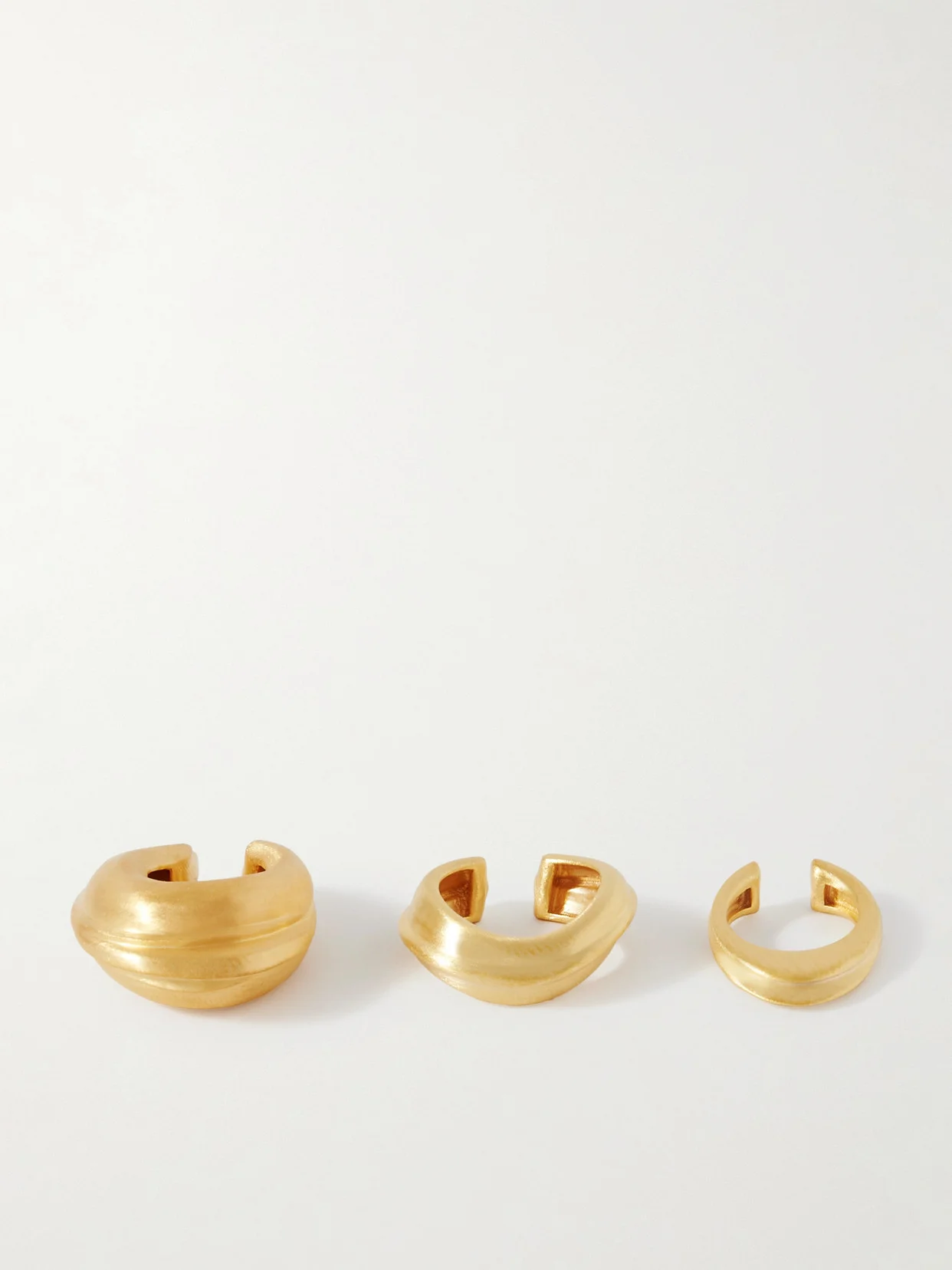 Set Of Three Gold-plated Ear Cuffs - 1