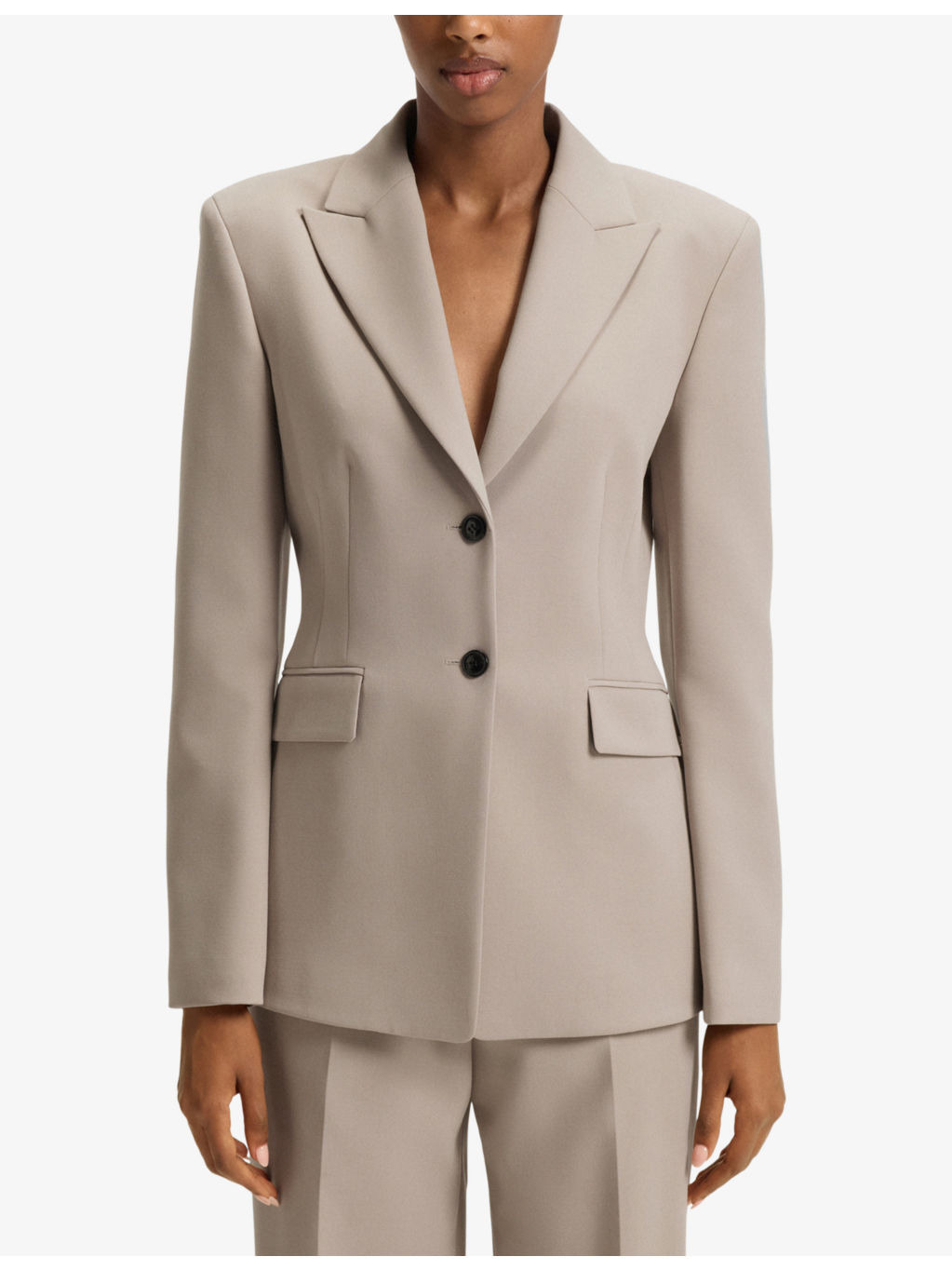 Single-Breasted Peak-Lapel Stretch-Woven Blazer - 3