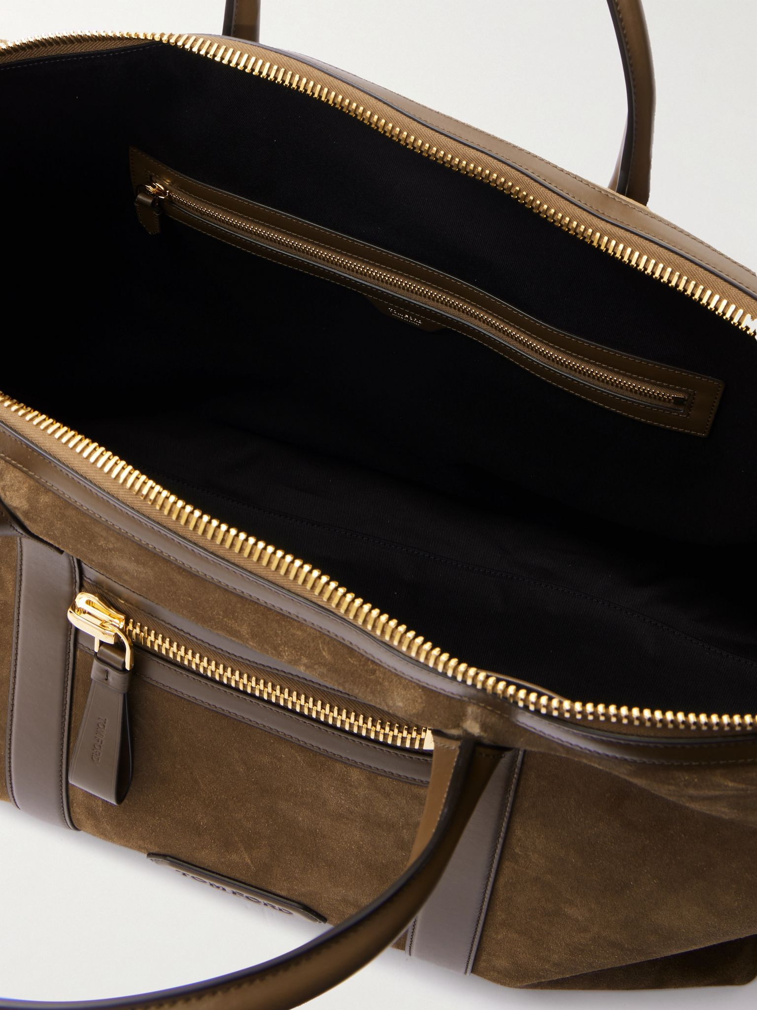 Buckley Leather-Trimmed Suede Holdall Brown - 5