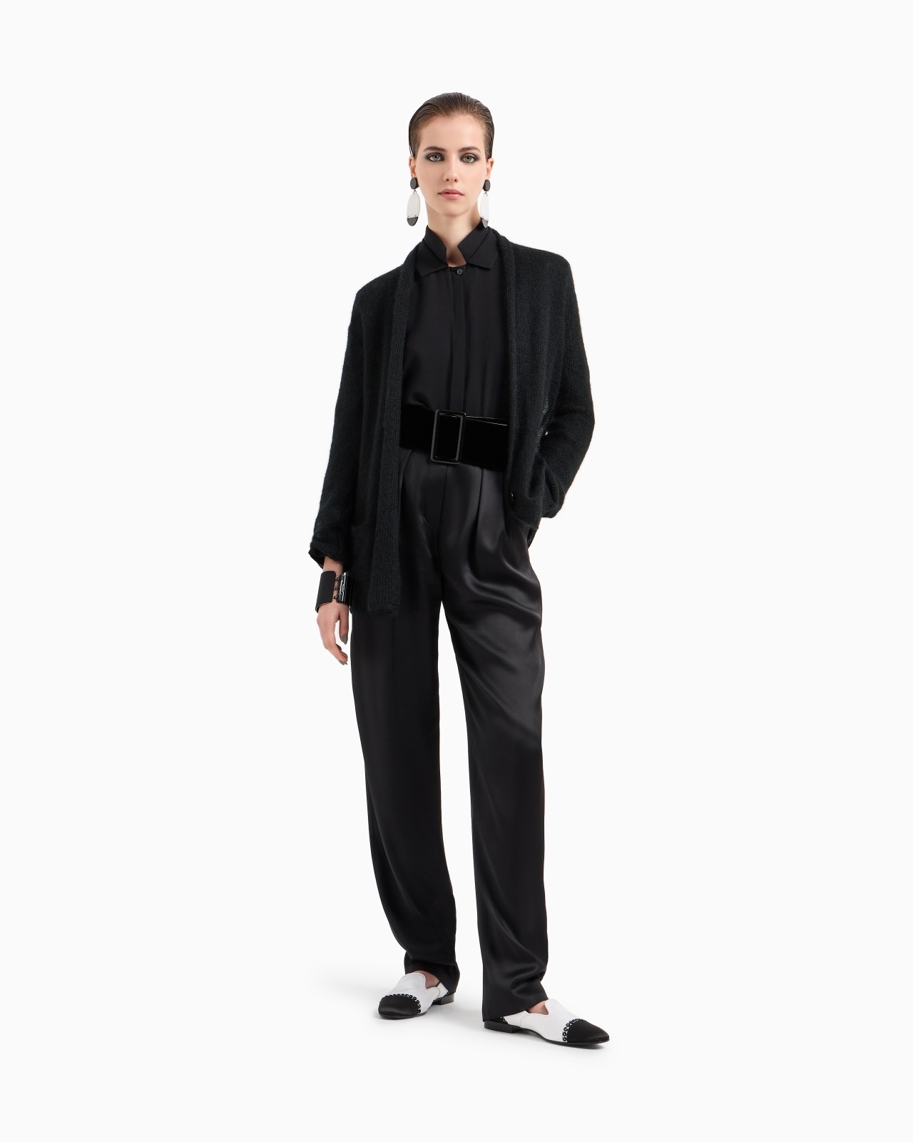 MOHAIR WOOL-BLEND TOP AND DOUBLE-BREASTED CARDIGAN TWINSET - 2