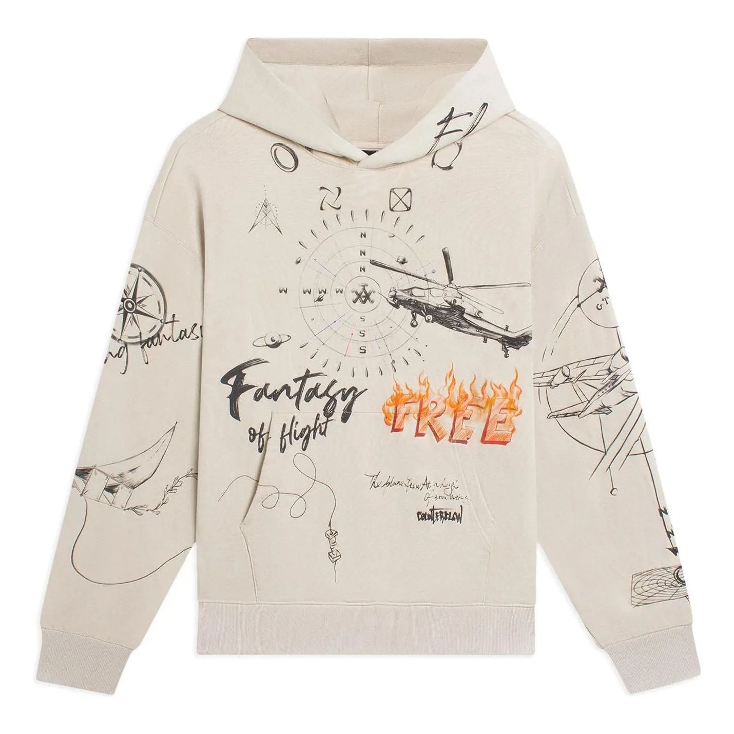 Li-Ning Counterflow Graphic Sweatshirt 'Beige' AWDSH33-2 - 1