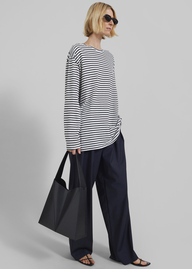 Salome Long Sleeve Tee - White/Black Stripe 7