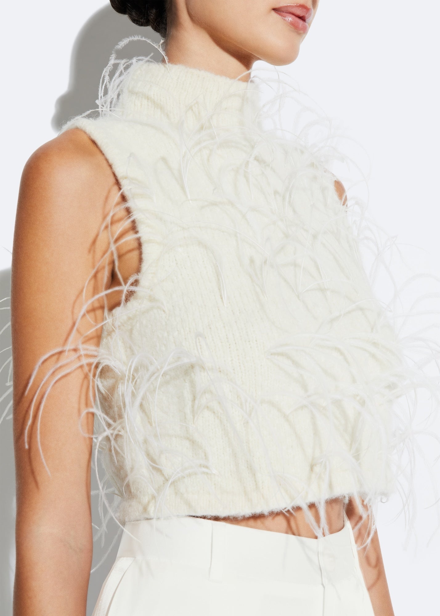 Knit Tank With Feathers - 4