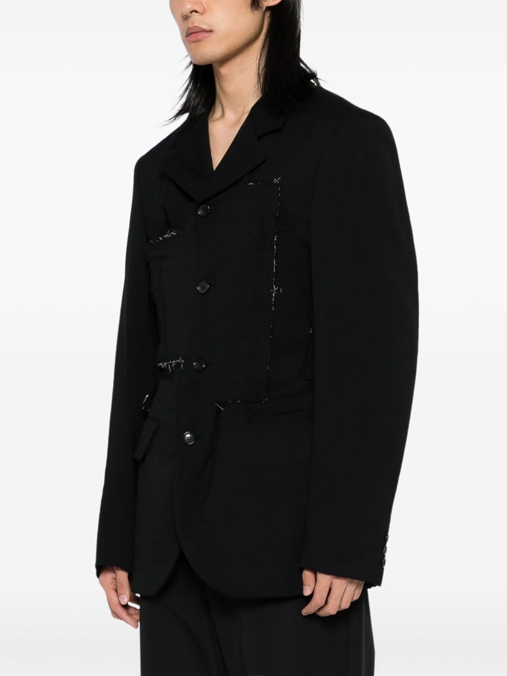 distressed detail blazer - 3
