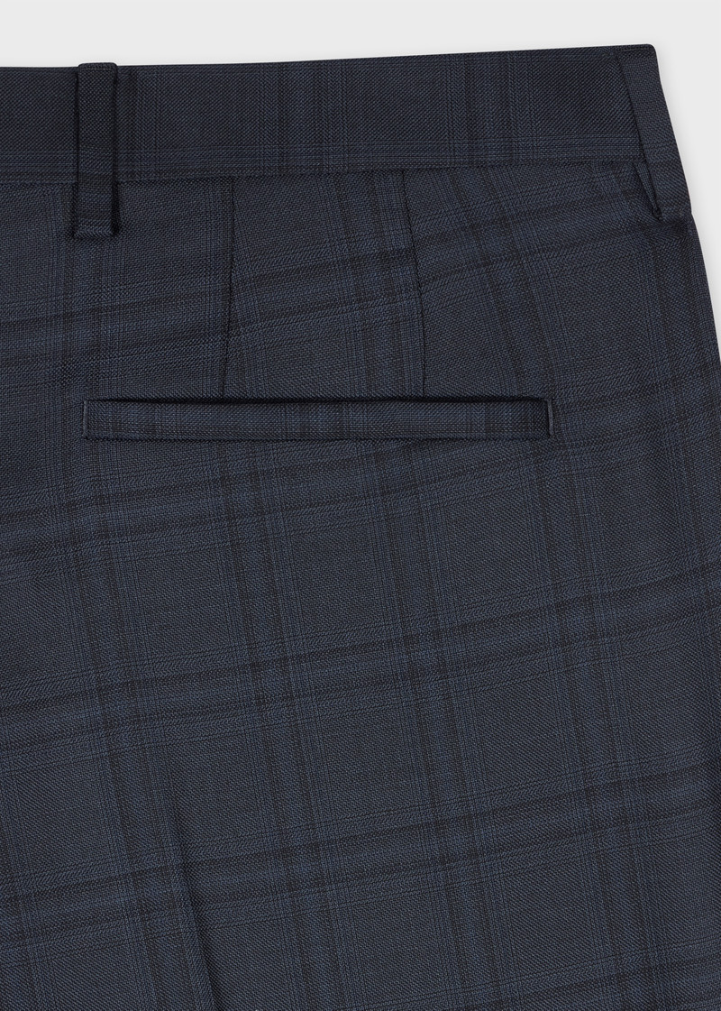 Paul Smith Tapered-Fit Navy Check Wool Trousers outlook
