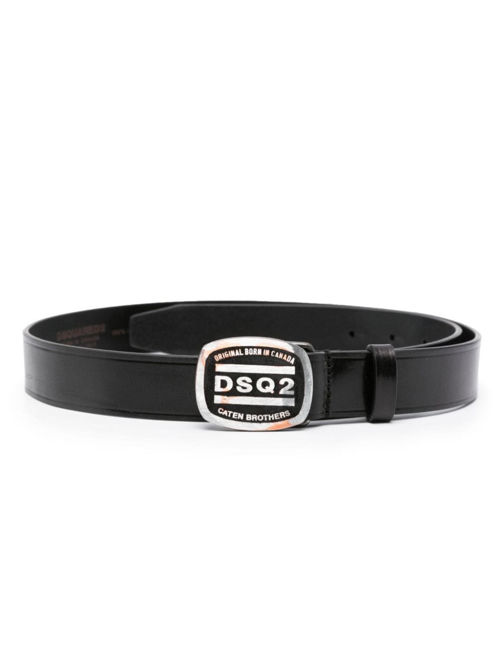 logo-buckle leather belt - 1